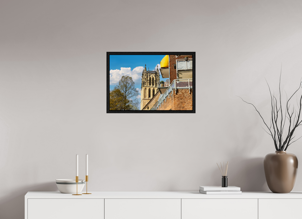60 x 40 cm, Floater Frame Überwasserkirche - Der Turm