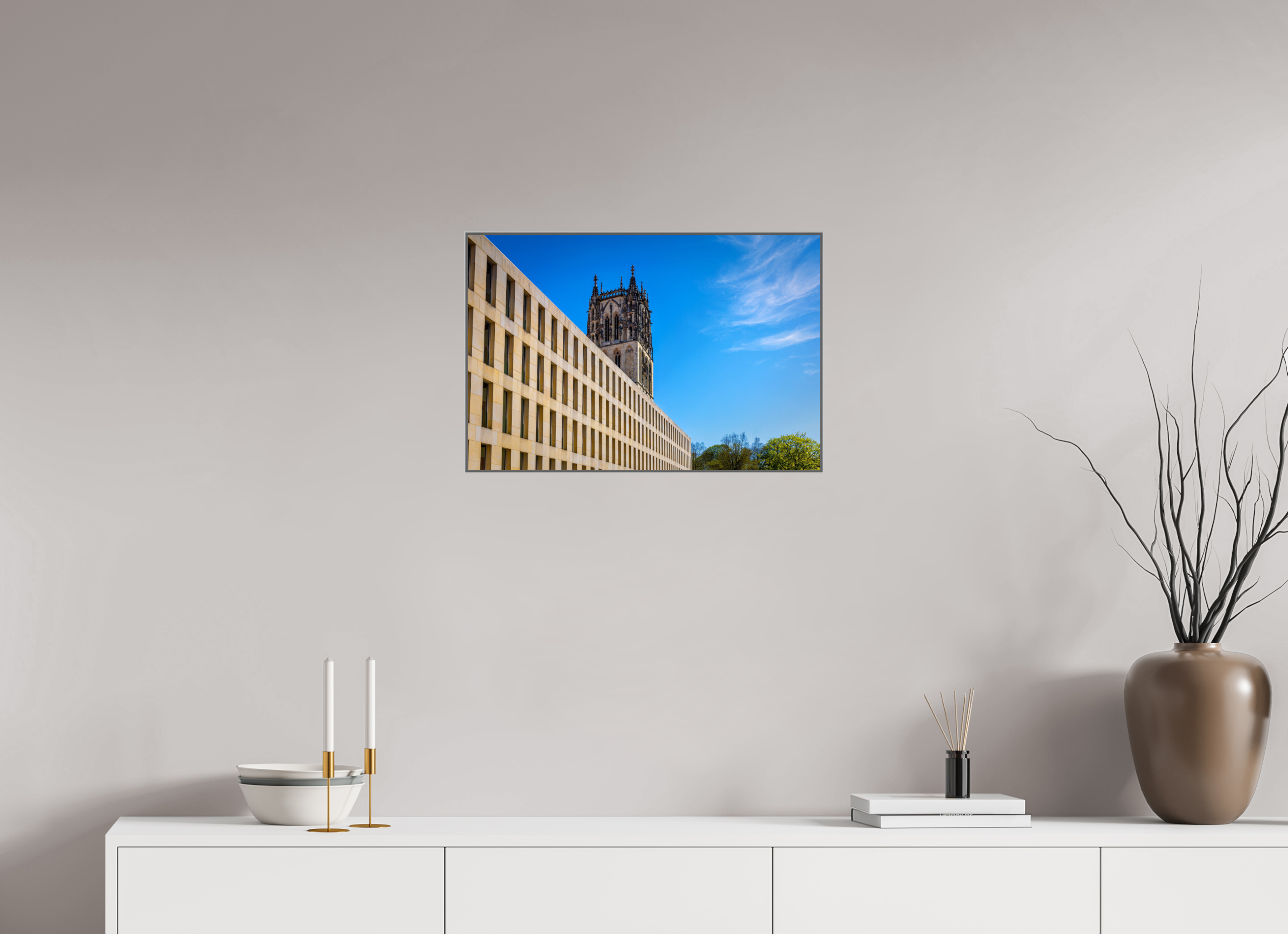 60 x 40 cm, Alurahmen 25mm Überwasserkirche / Bibliothek