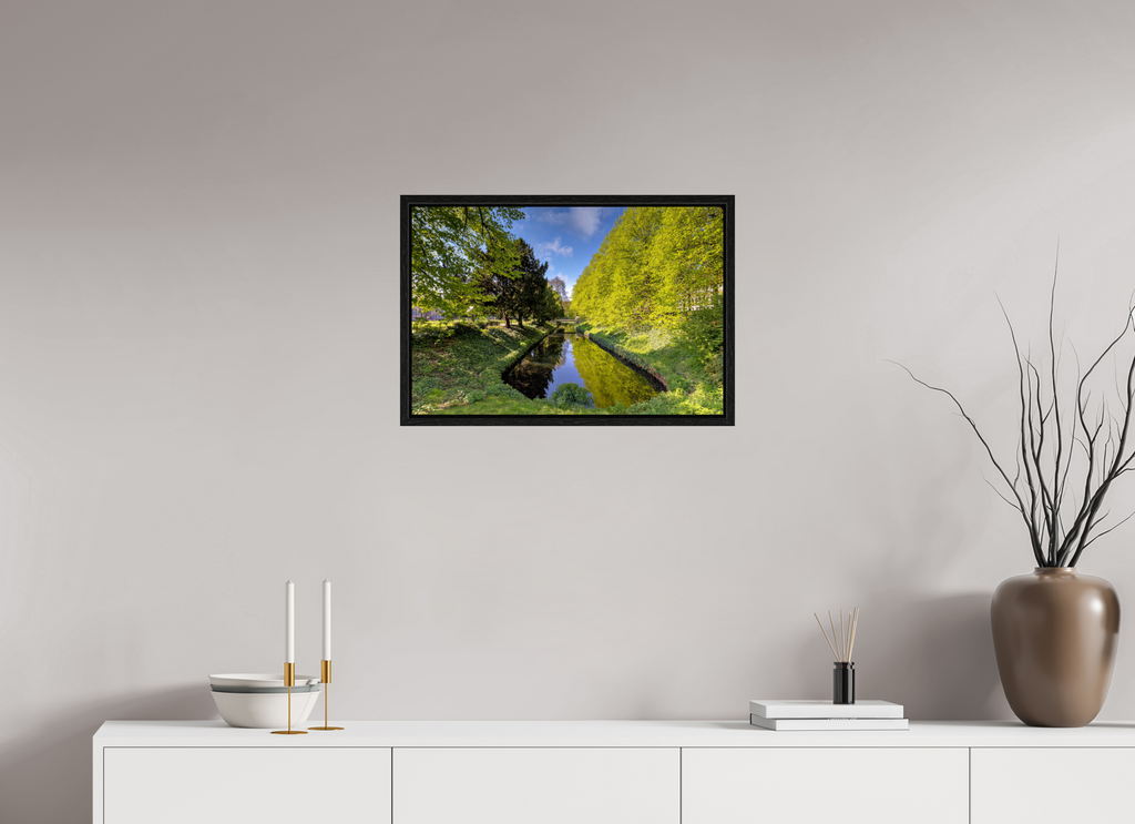 60 x 40 cm, Floater Frame Wassergraben an der Engelenschanze