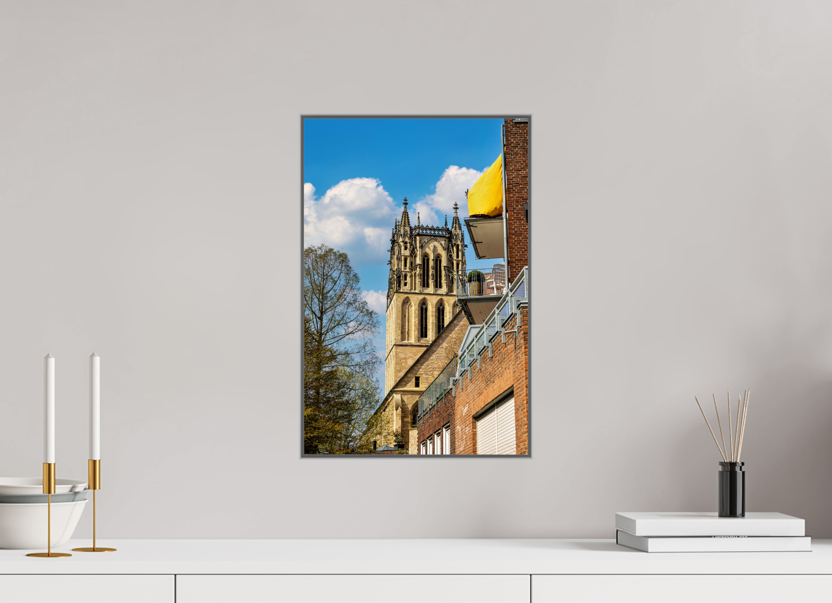 30 x 45 cm, Alurahmen 25mm Überwasserkirche - im Hochformat