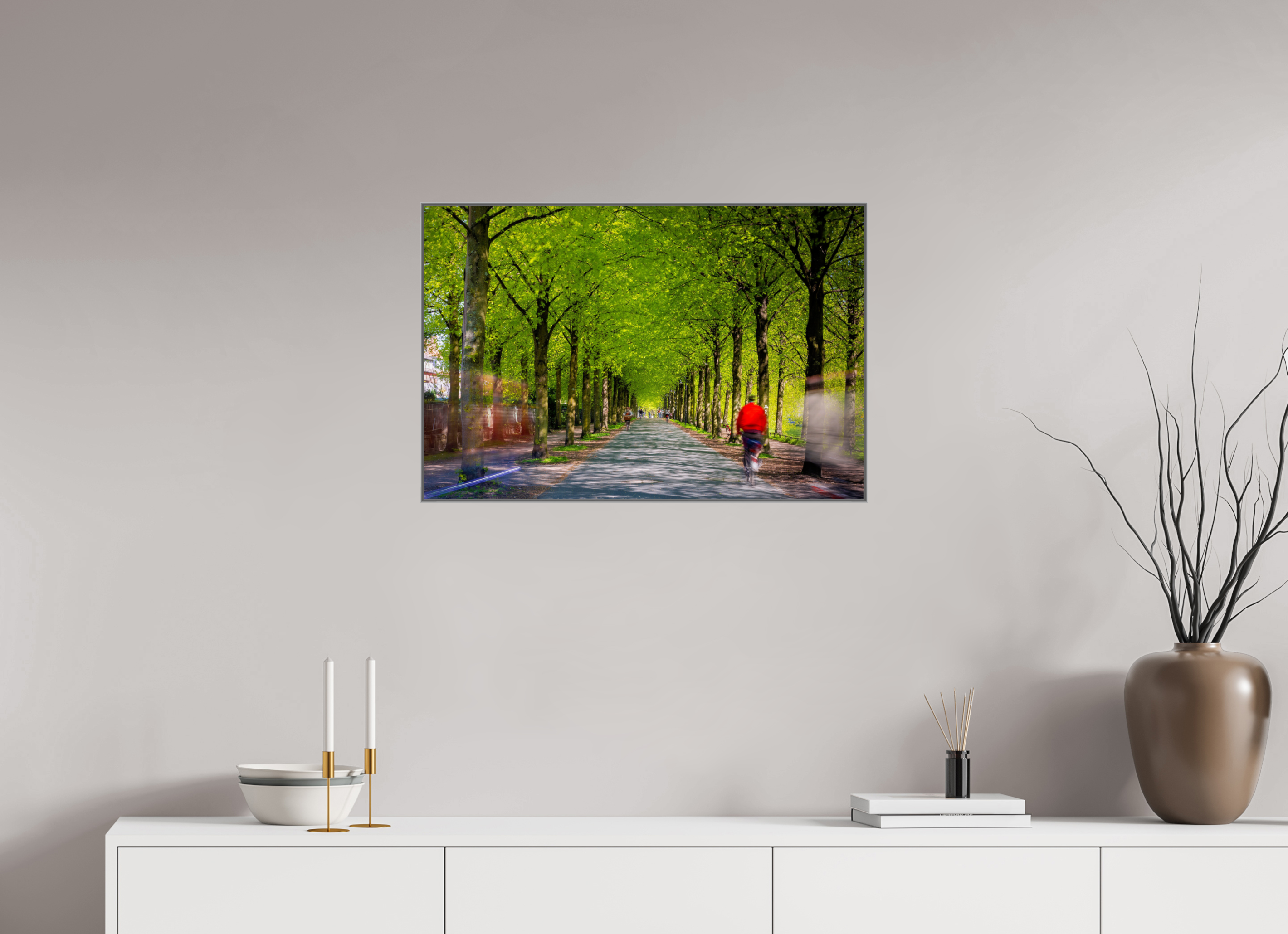 75 x 50 cm, Alurahmen 25mm Belebte Promenade