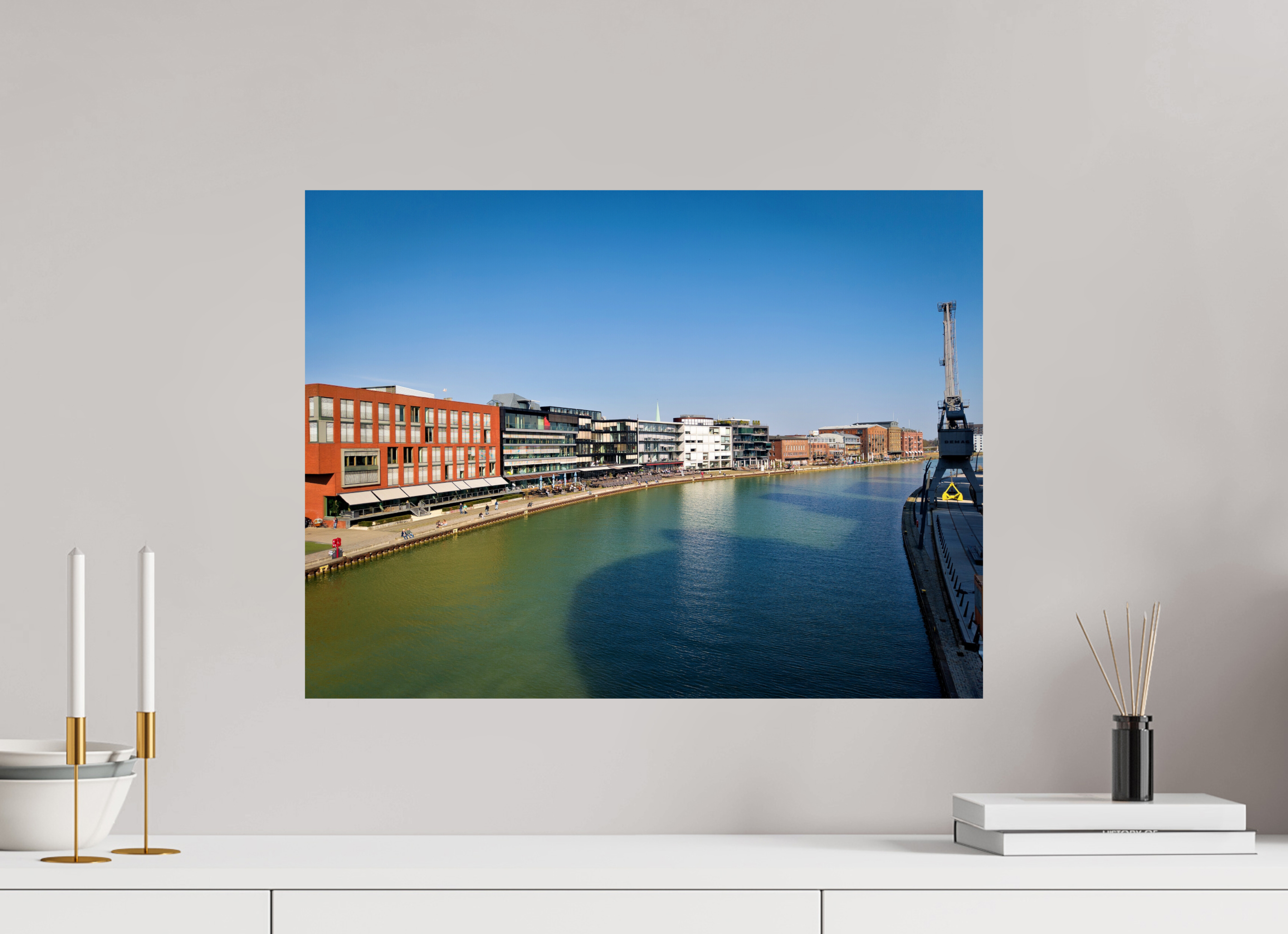 60 x 45 cm, Baryta - Fine Art Münster Hafen – Ruhe zwischen Stahl und Wasser