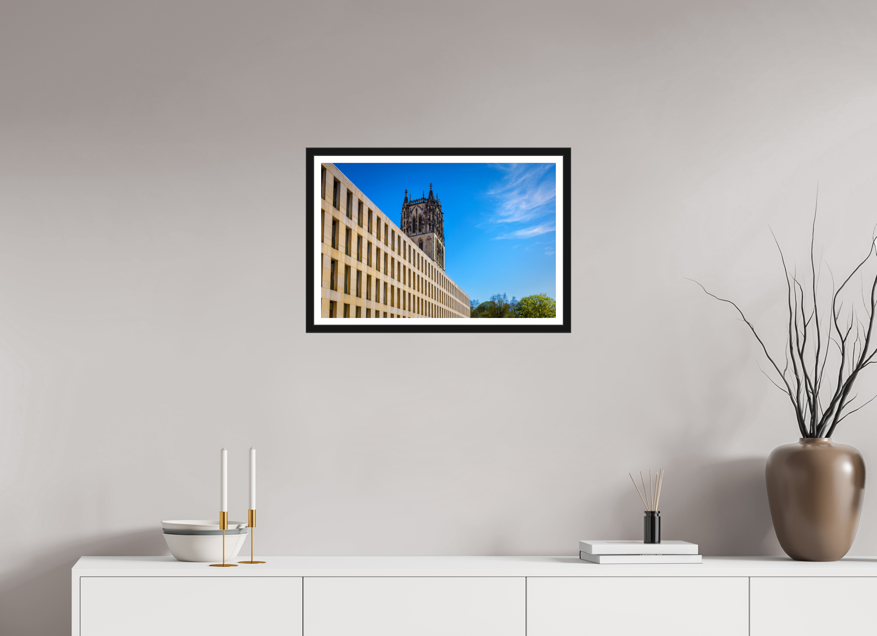 60 x 40 cm, Bern und Rand Überwasserkirche / Bibliothek