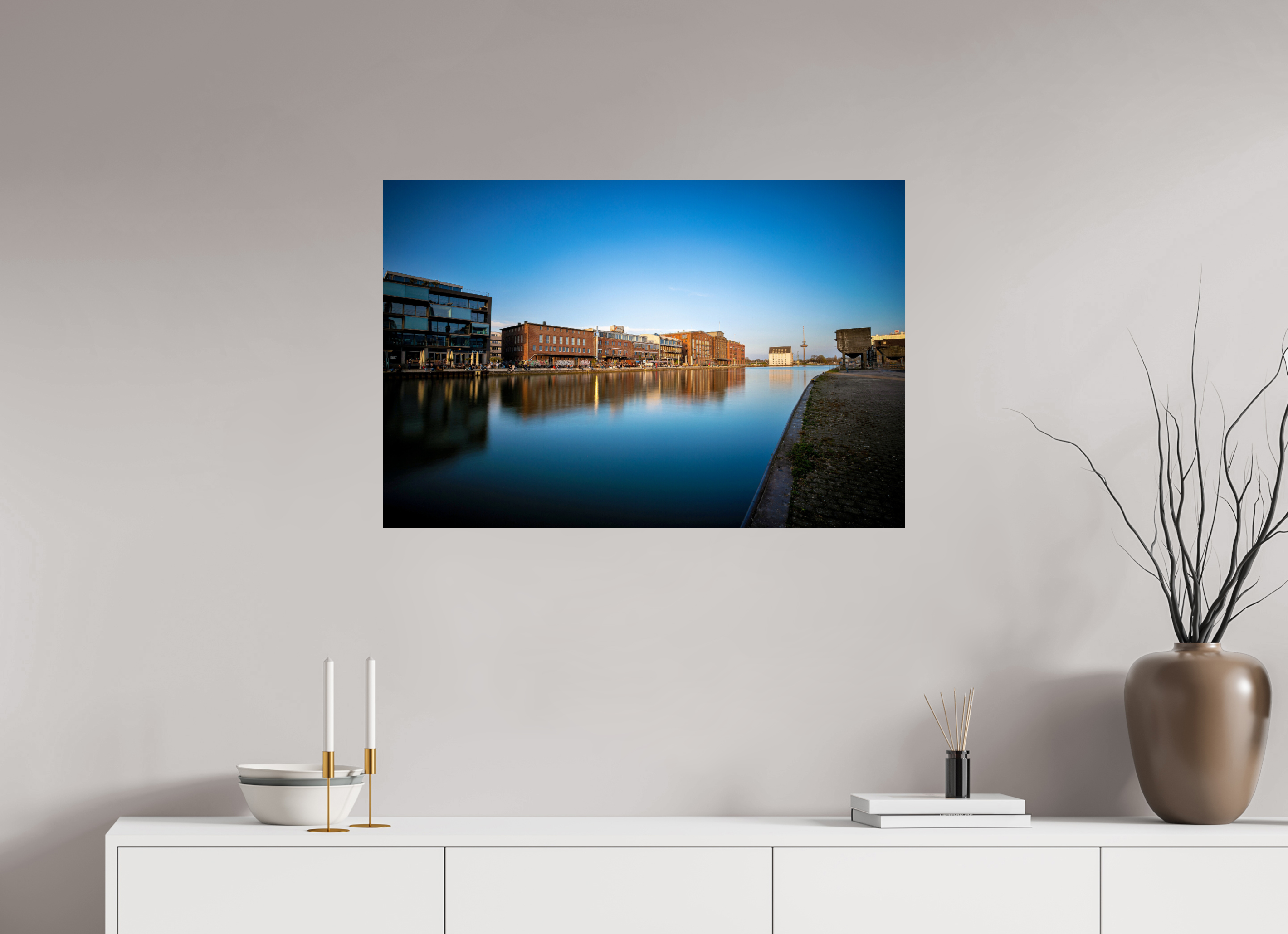 90 x 60 cm, Baryta - Fine Art Der Hafen im Überblick