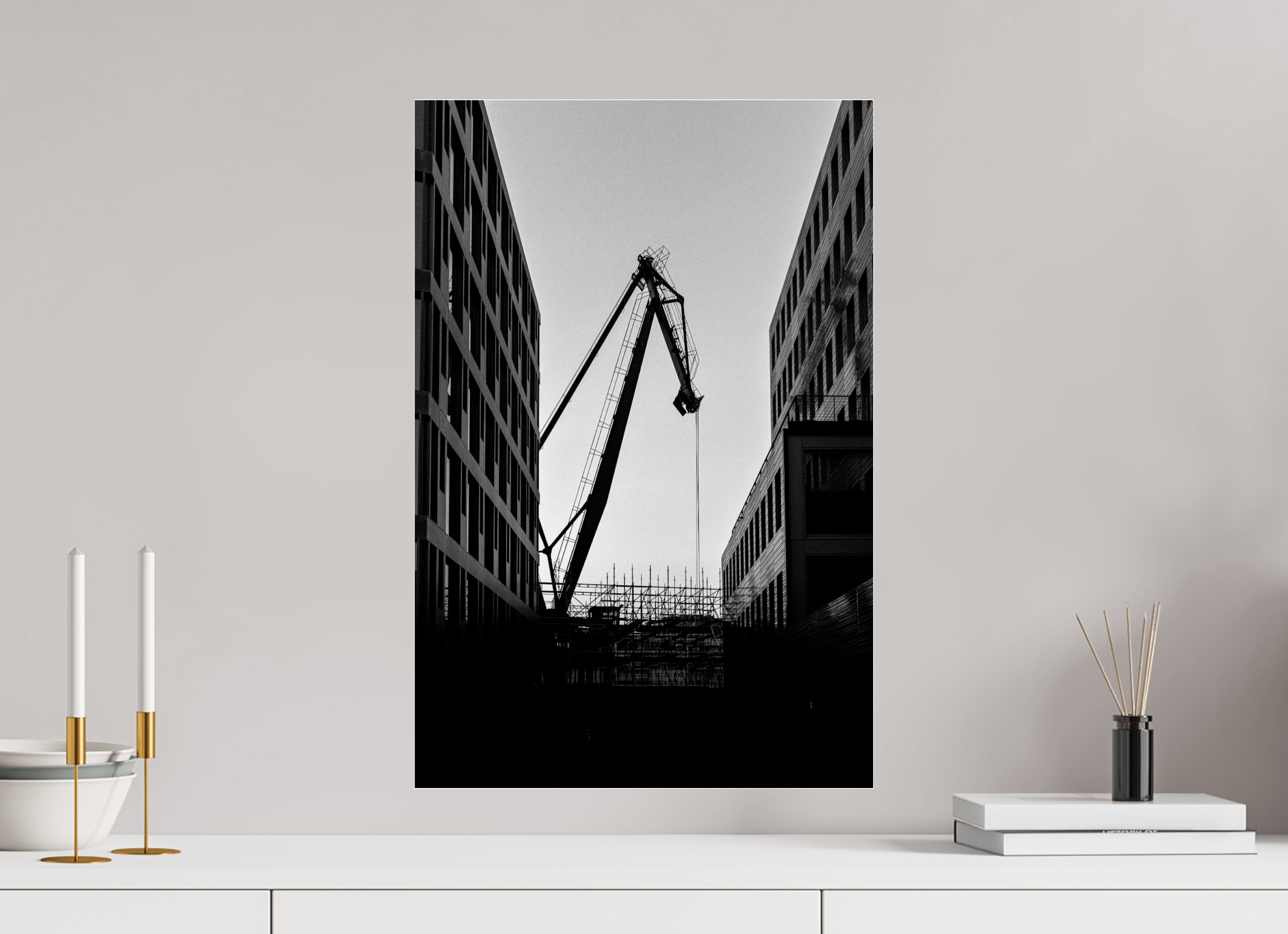 40 x 60 cm, Photo Print Under Acrylic Glass Der Hafenkran im Hochformat