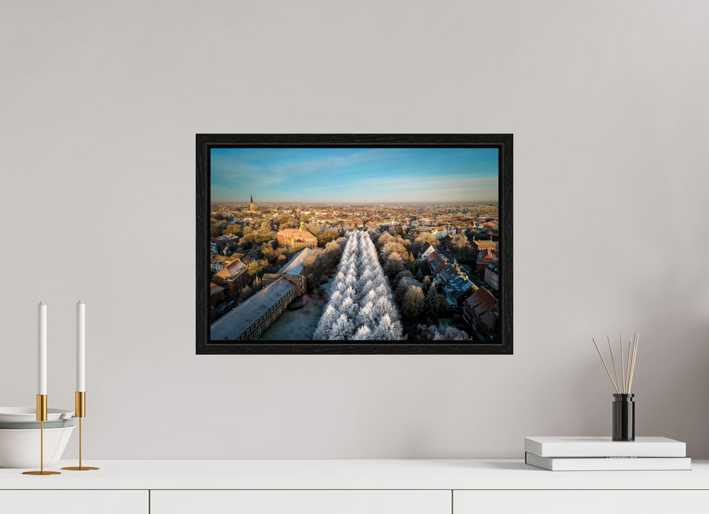 45 x 30 cm, Floater Frame Promenade im Winter