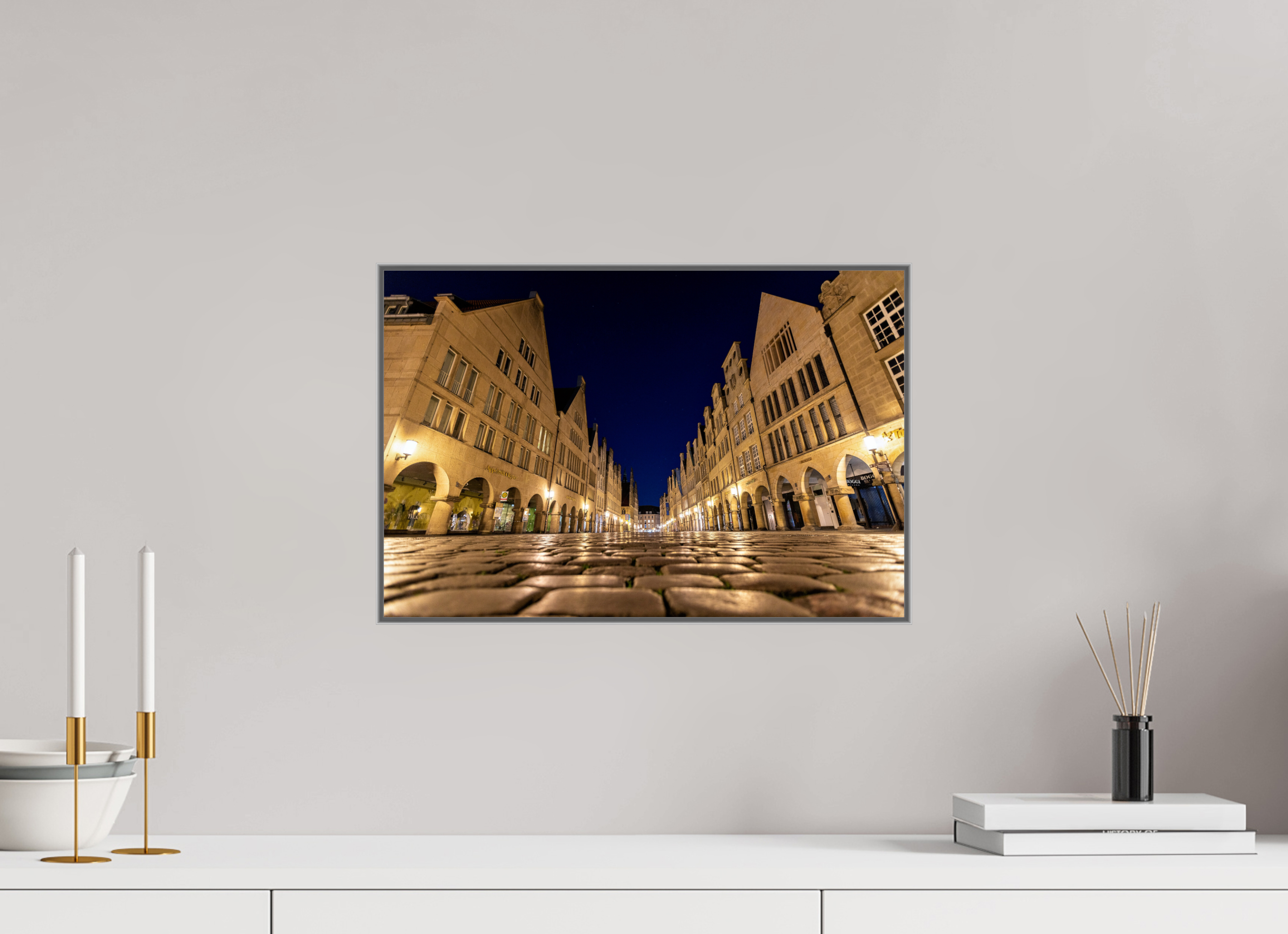45 x 30 cm, Alurahmen 25mm Prinzipalmarkt - Perspektive