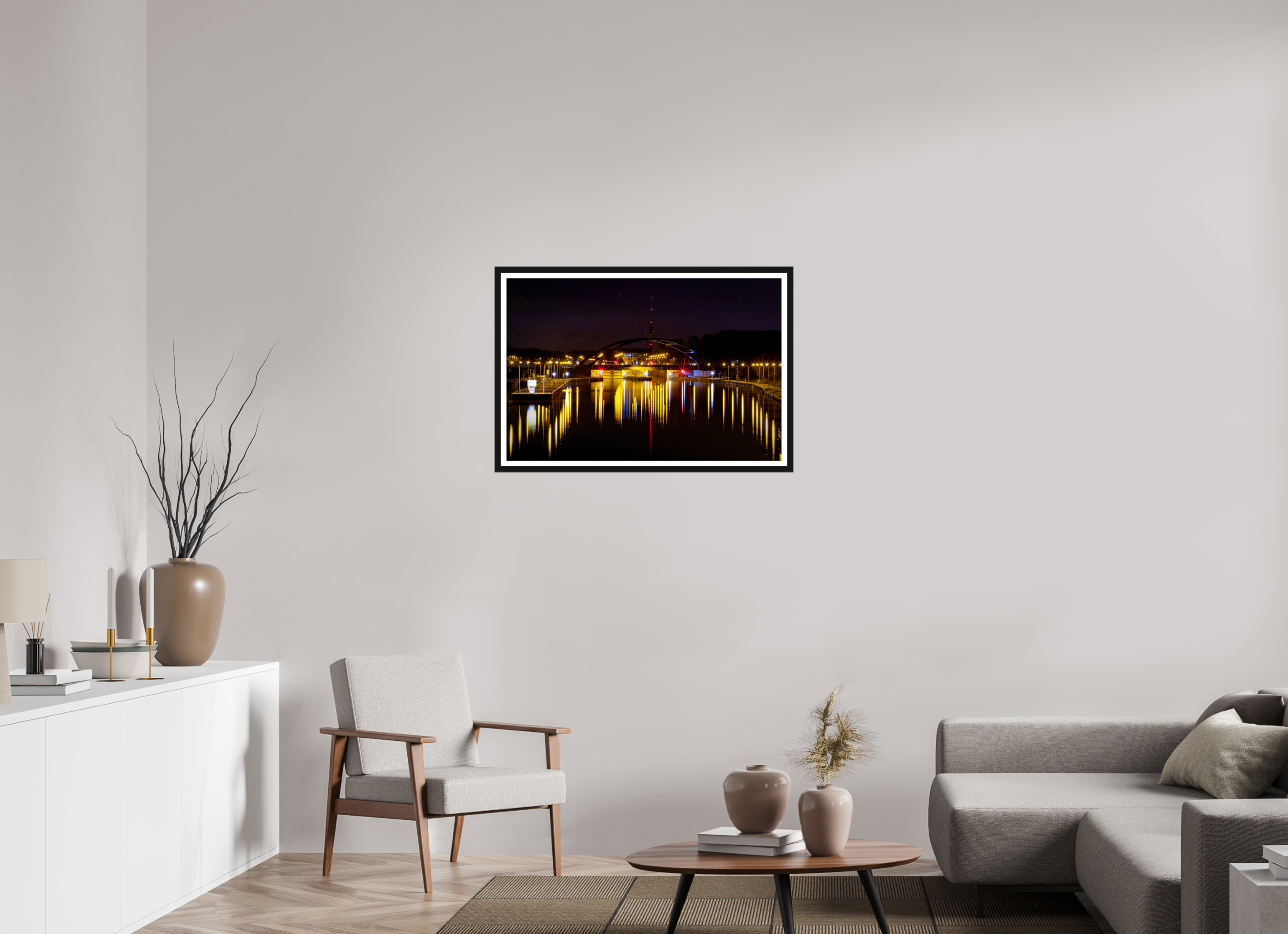 90 x 60 cm, Bern und Rand Die Schleuse bei Nacht