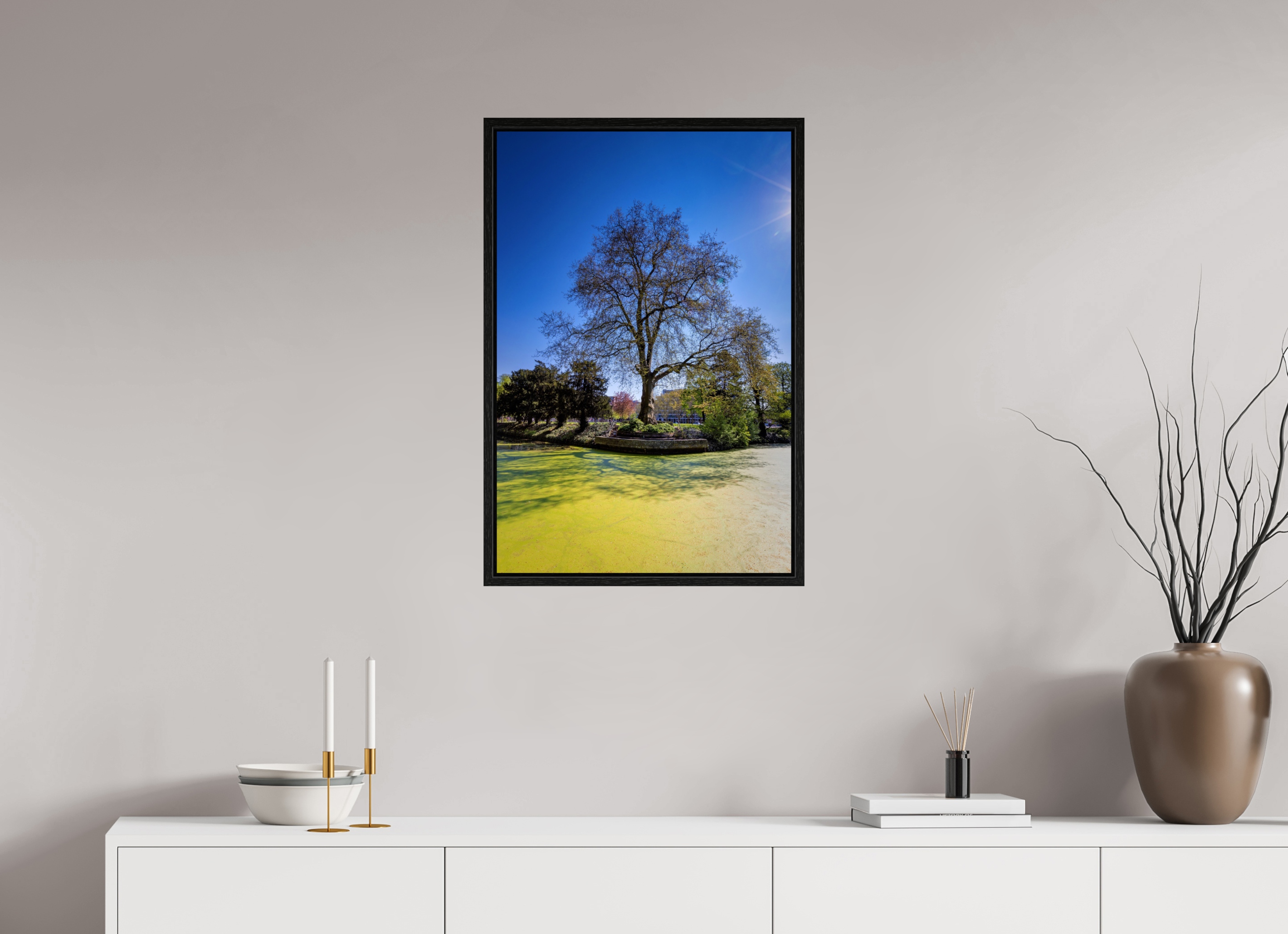 50 x 75 cm, Floater Frame Baum Enegelenschanze
