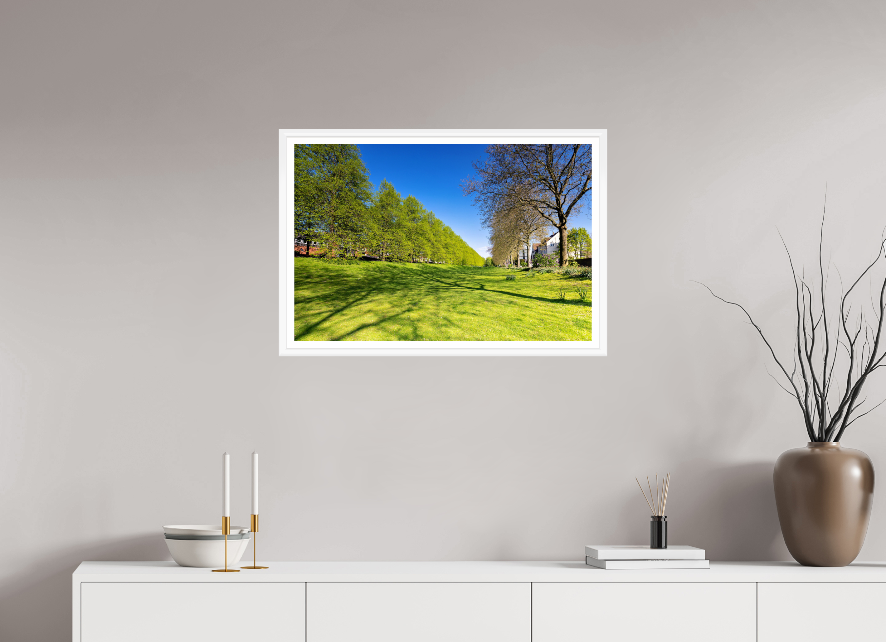 75 x 50 cm, Bern weiß und Rand Graben neben der Promenade