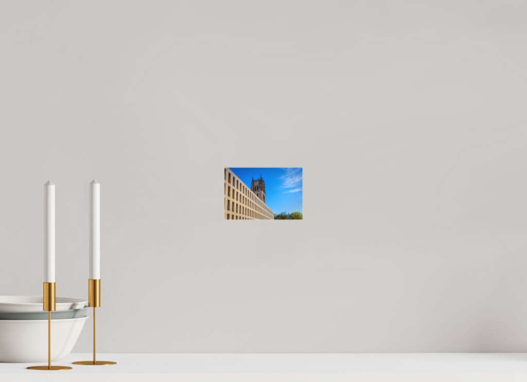 15 x 10 cm, Acrylglas Fine Art Pigmentdruck Überwasserkirche / Bibliothek