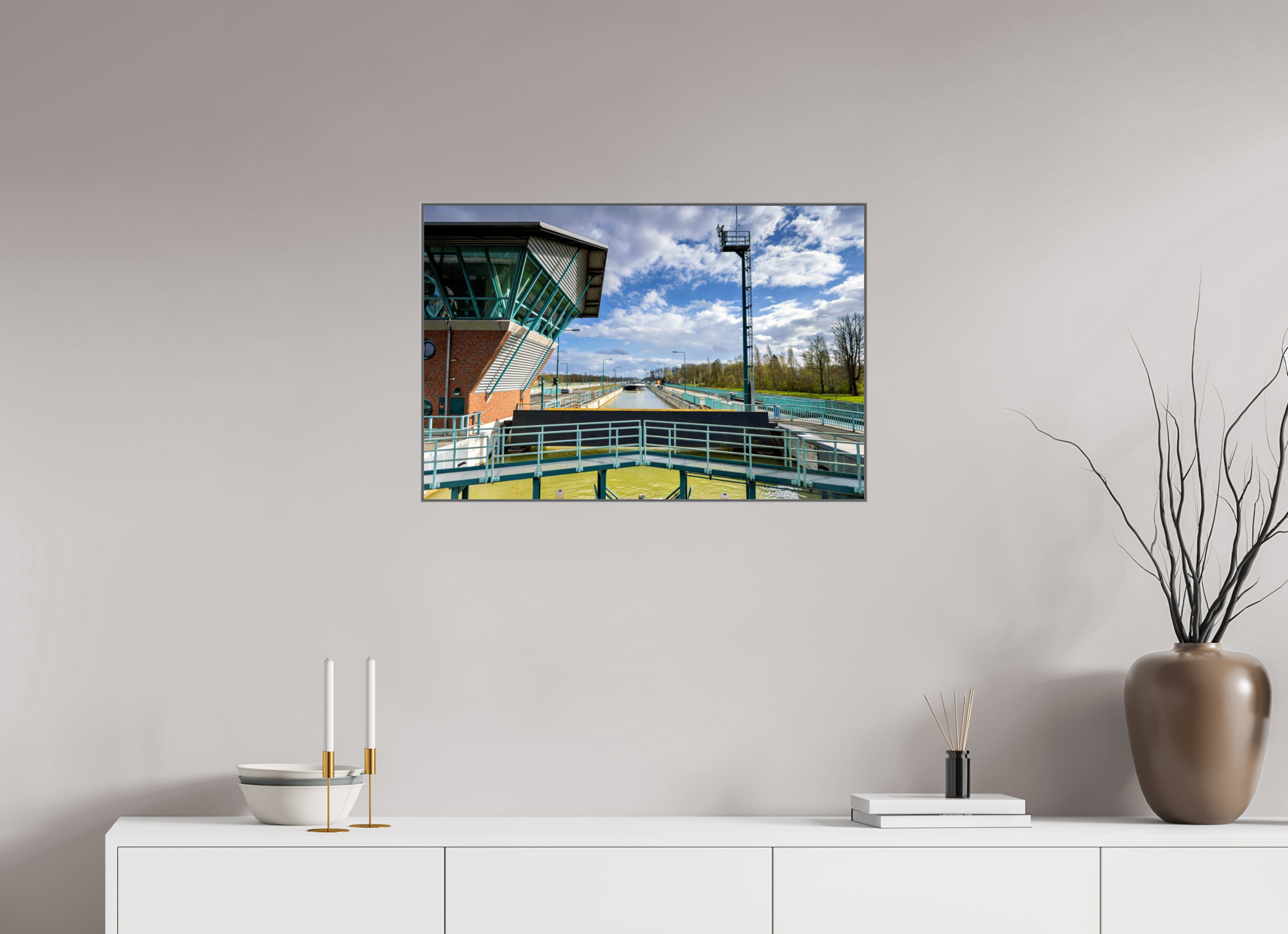 75 x 50 cm, Alurahmen 25mm Die Schleuse - Das Becken