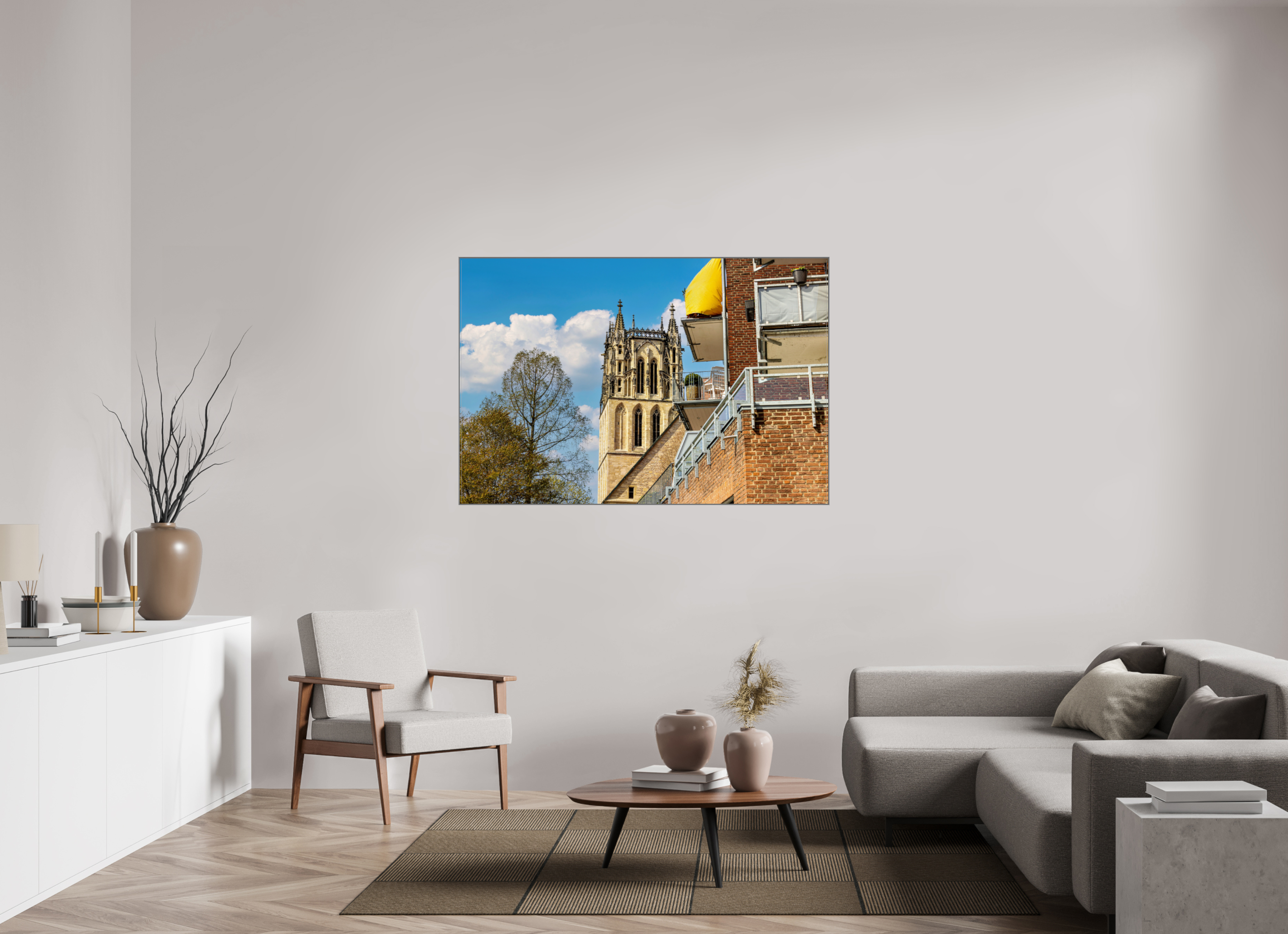 150 x 100 cm, Alurahmen 25mm Überwasserkirche - Der Turm
