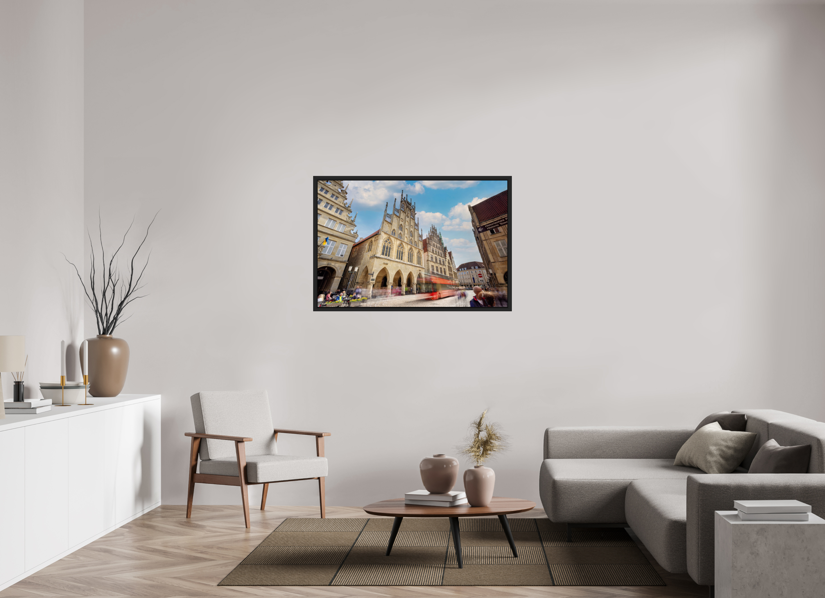 120 x 80 cm, Tokyo 20mm Schattenfuge 4mm Rathaus und Bus
