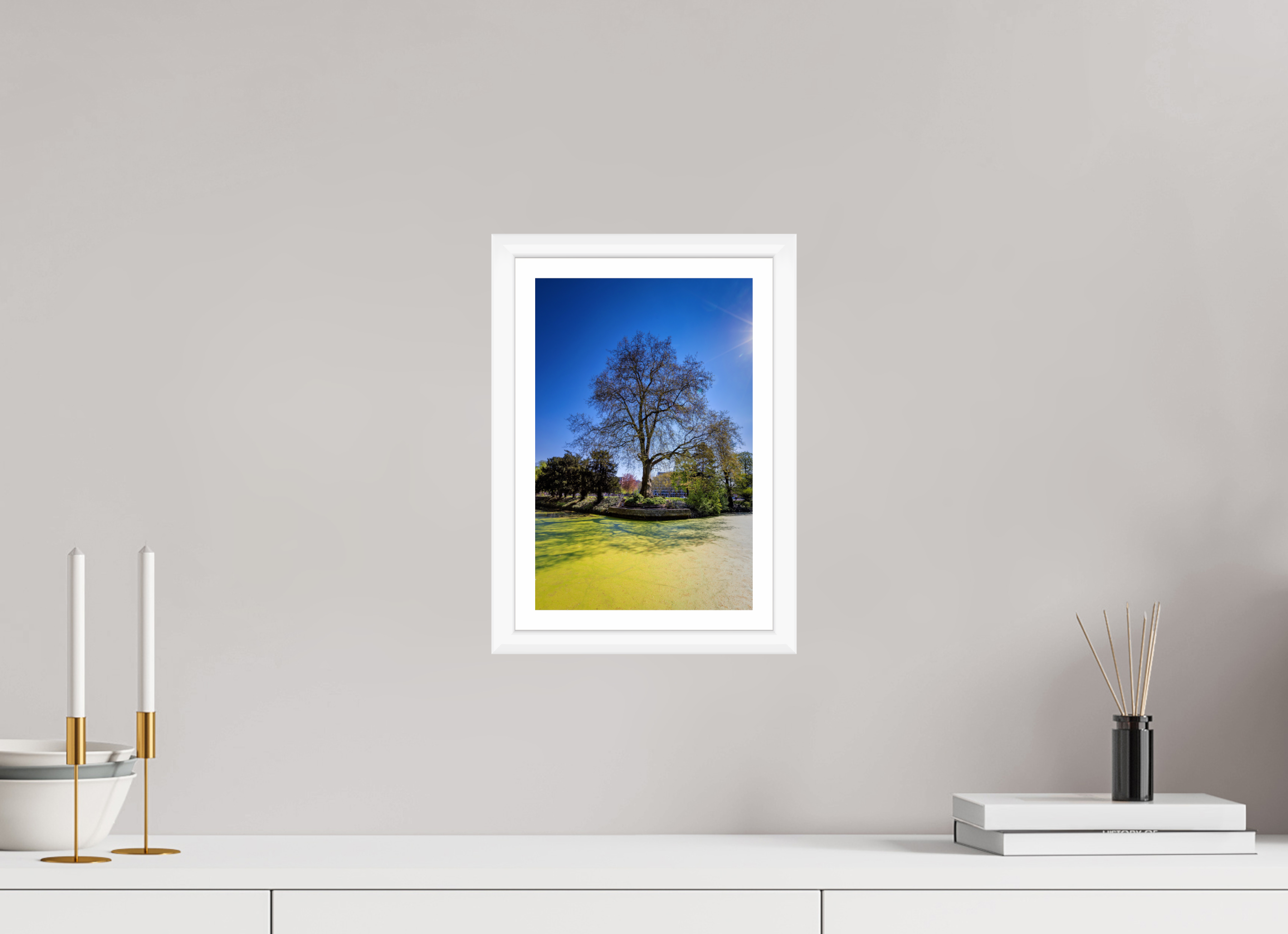 20 x 30 cm, Bern weiß und Rand Baum Enegelenschanze