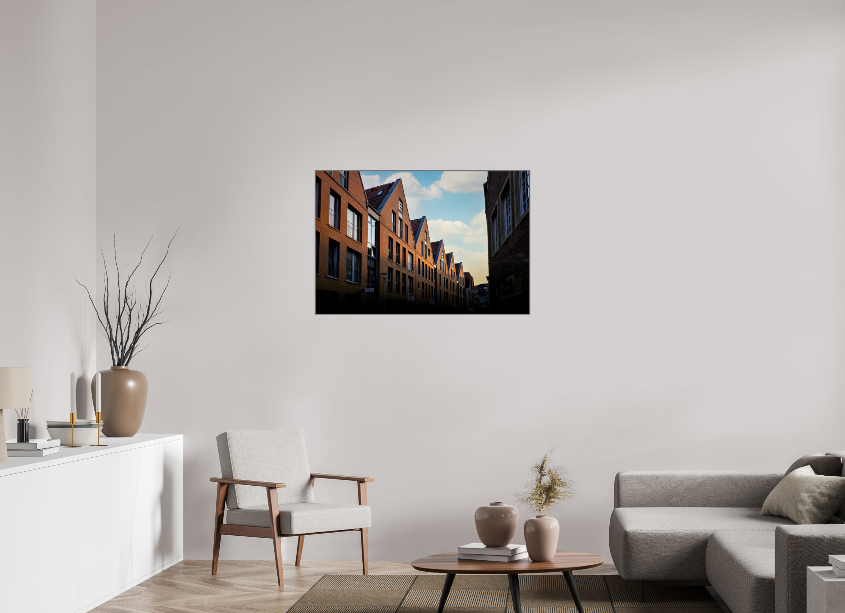 105 x 70 cm, Alurahmen 25mm Die Giebel der Hörster Str