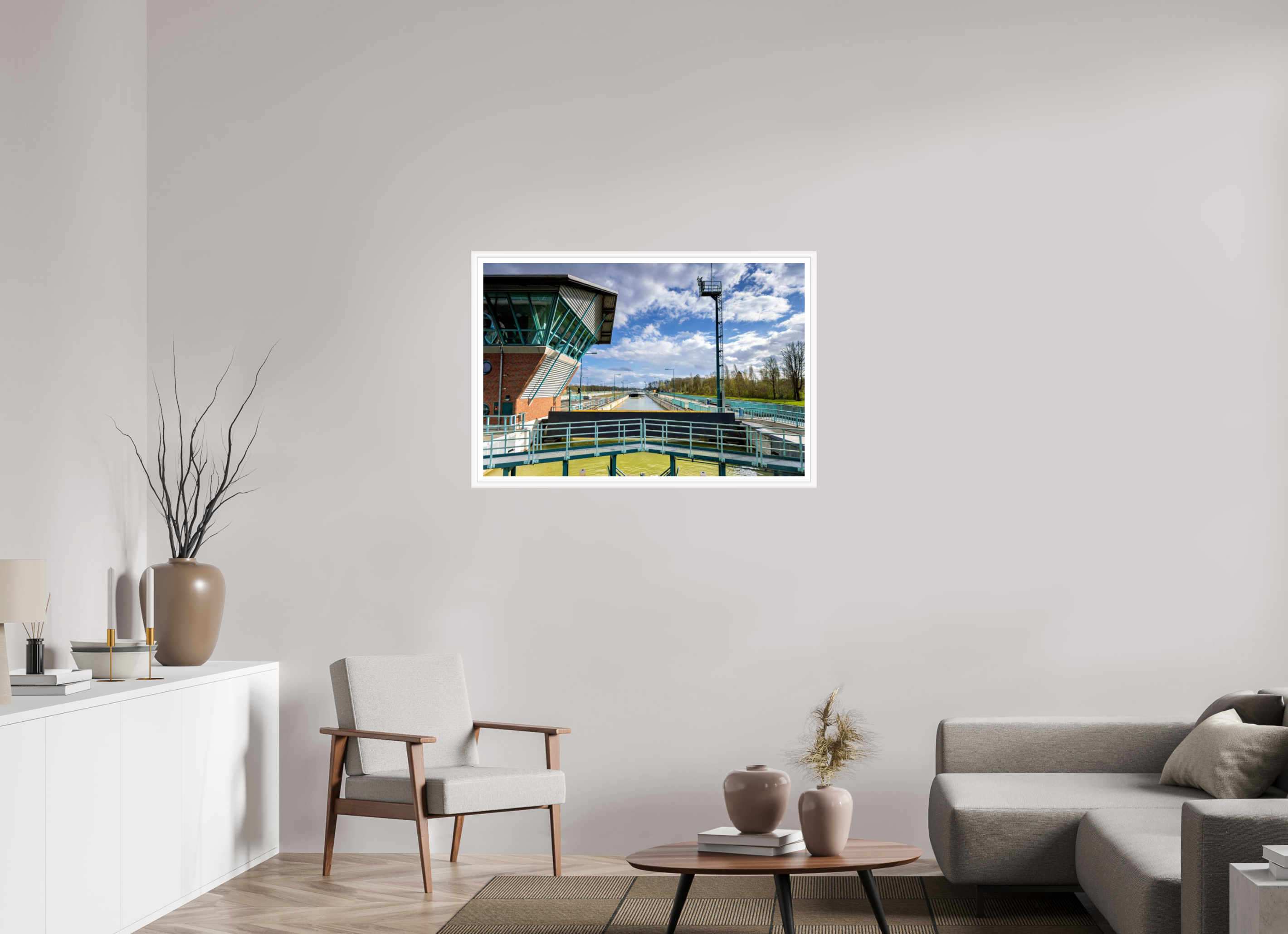 105 x 70 cm, Bern weiß und Rand Die Schleuse - Das Becken