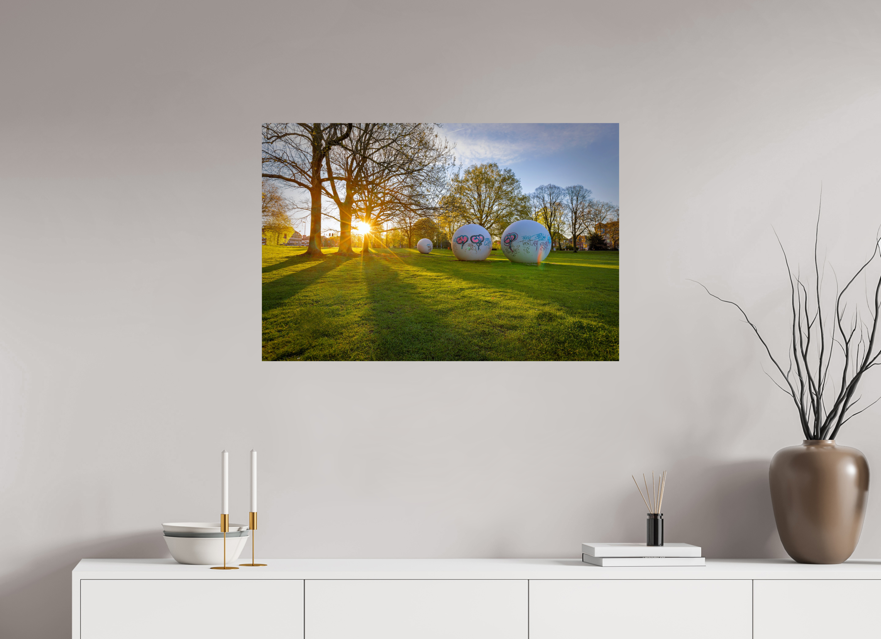 90 x 60 cm, Baryta - Fine Art Der Aasee Sonnenaufgang