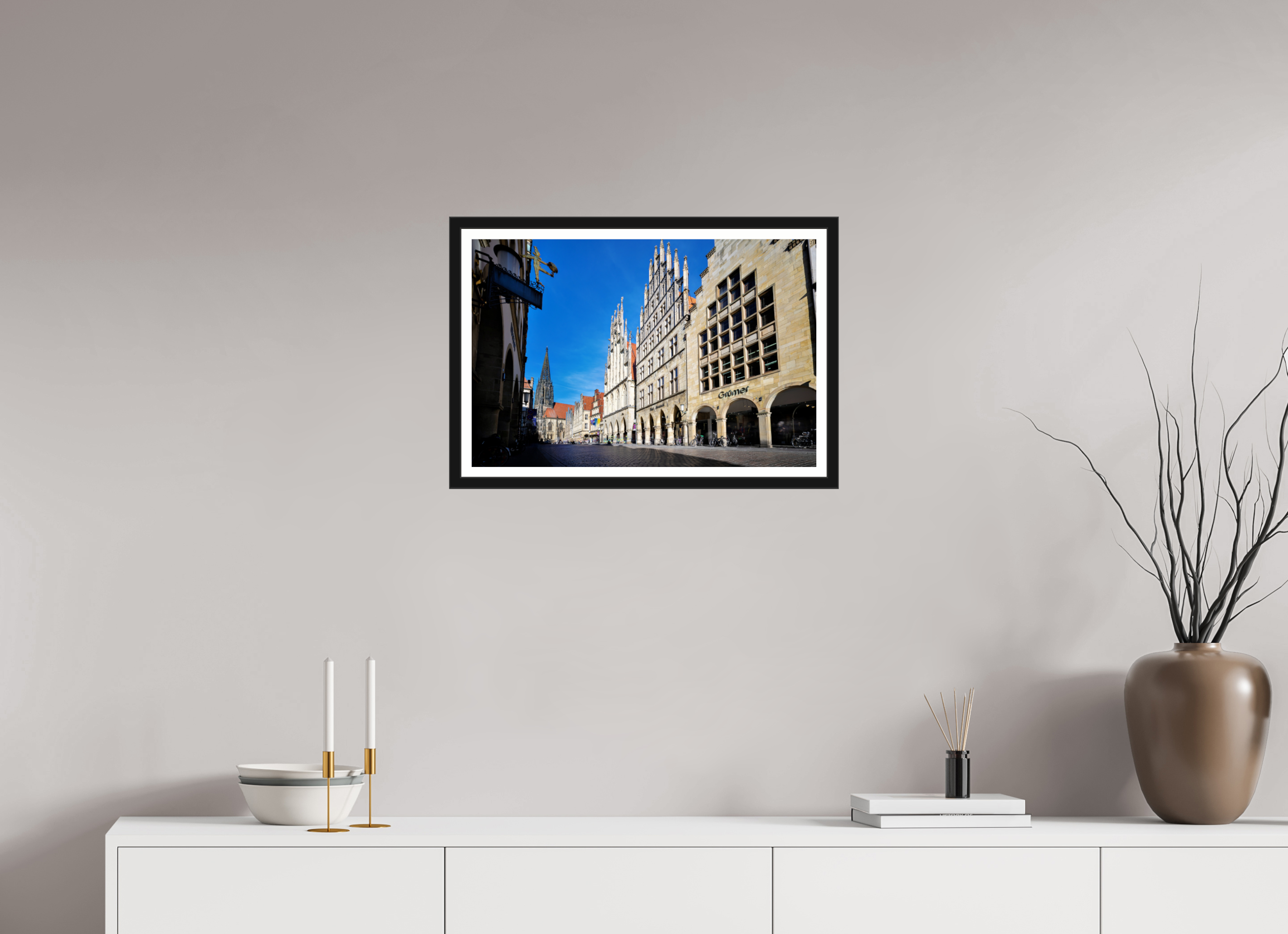 60 x 40 cm, Bern und Rand Prinzipalmarkt mit Lamberti