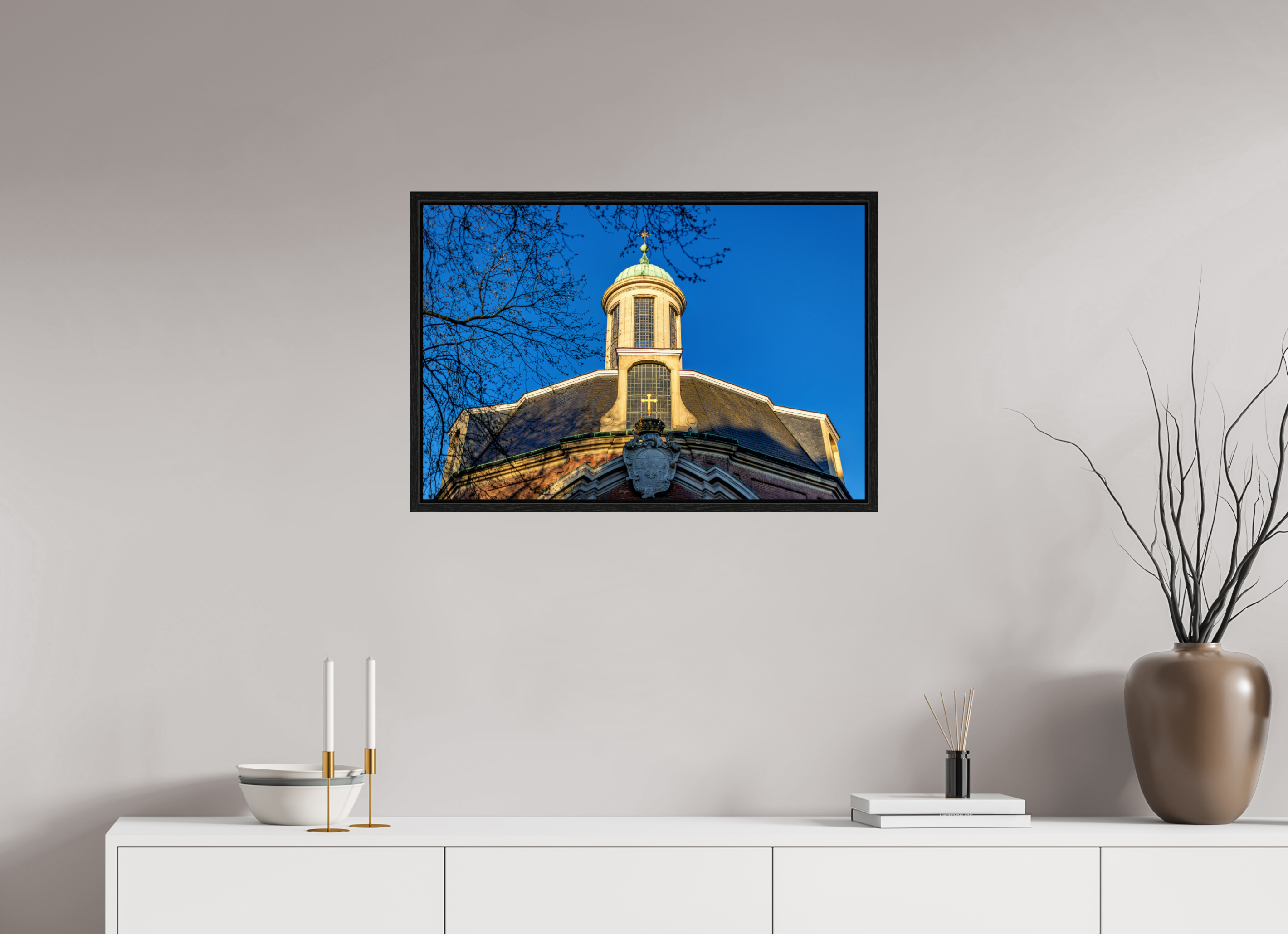 75 x 50 cm, Floater Frame Clemeskirche