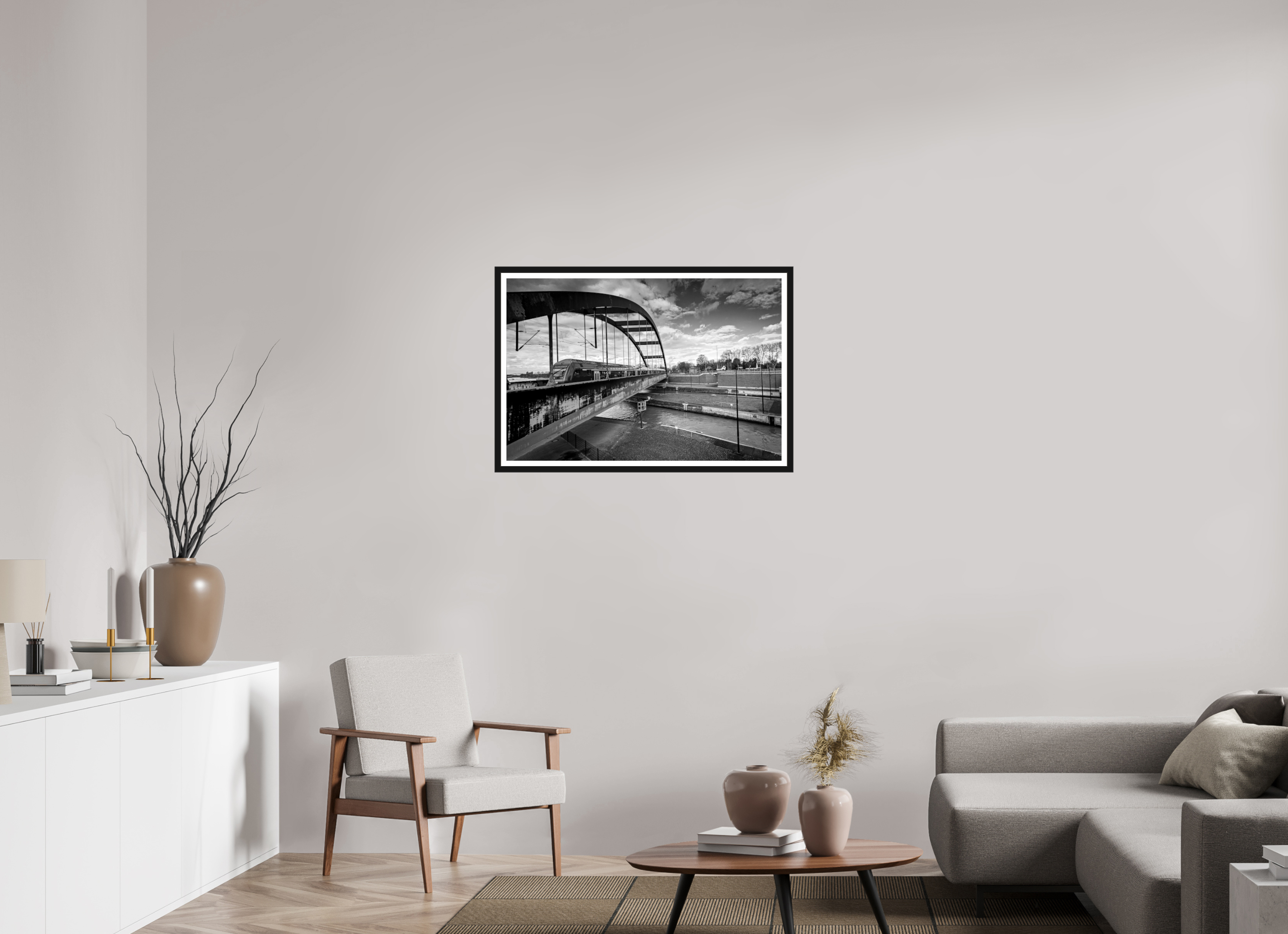 90 x 60 cm, Bern und Rand Die Schleuse und der Zug