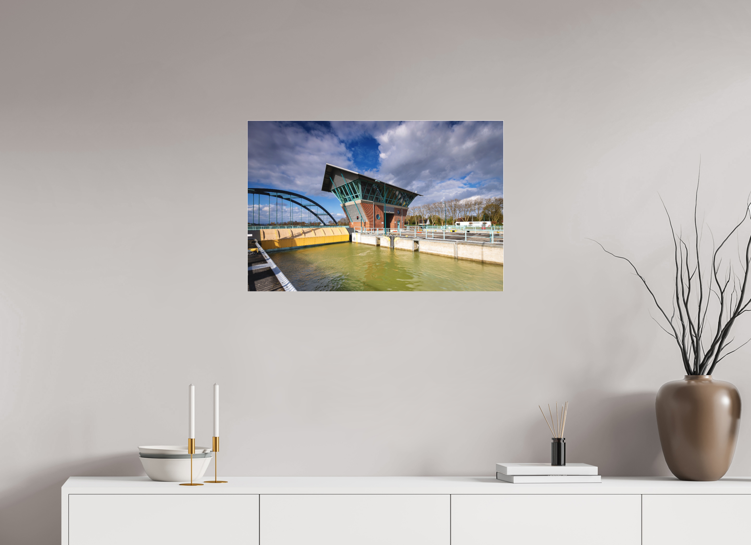 75 x 50 cm, Acrylglas Fine Art Pigmentdruck Die Schleuse - Der Tower