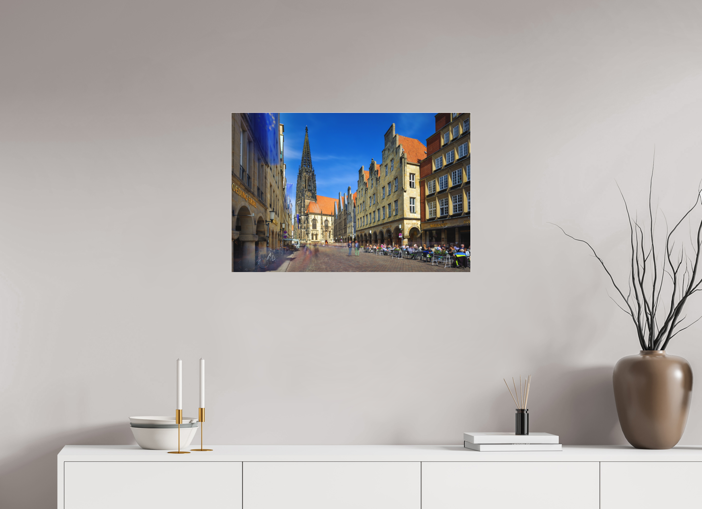 75 x 50 cm, Acrylglas Fine Art Pigmentdruck Lambertikirche - Prinzipalmarkt