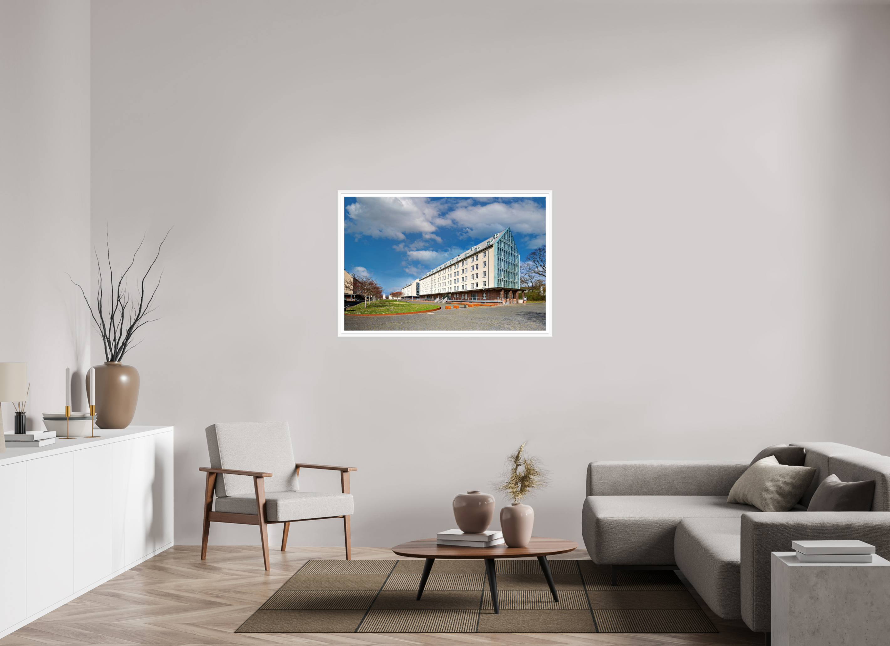 120 x 80 cm, Bern weiß und Rand Die Speicherstadt