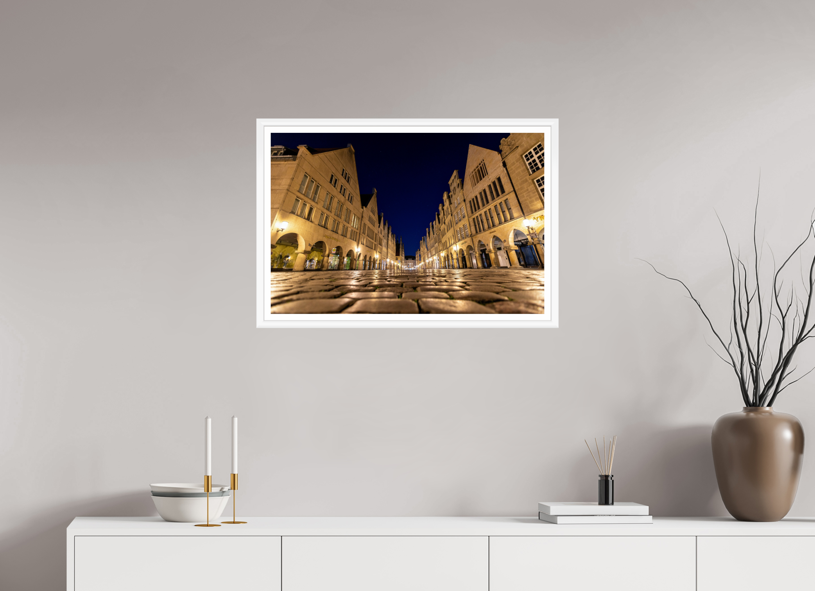 75 x 50 cm, Bern weiß und Rand Prinzipalmarkt - Perspektive