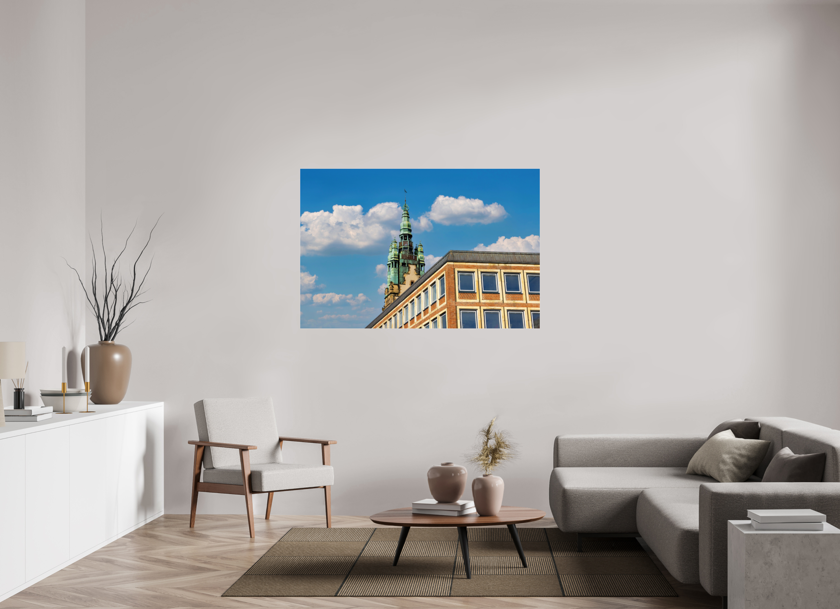 150 x 100 cm, Photo Print Under Acrylic Glass Stadthaustrum - Stadthaus