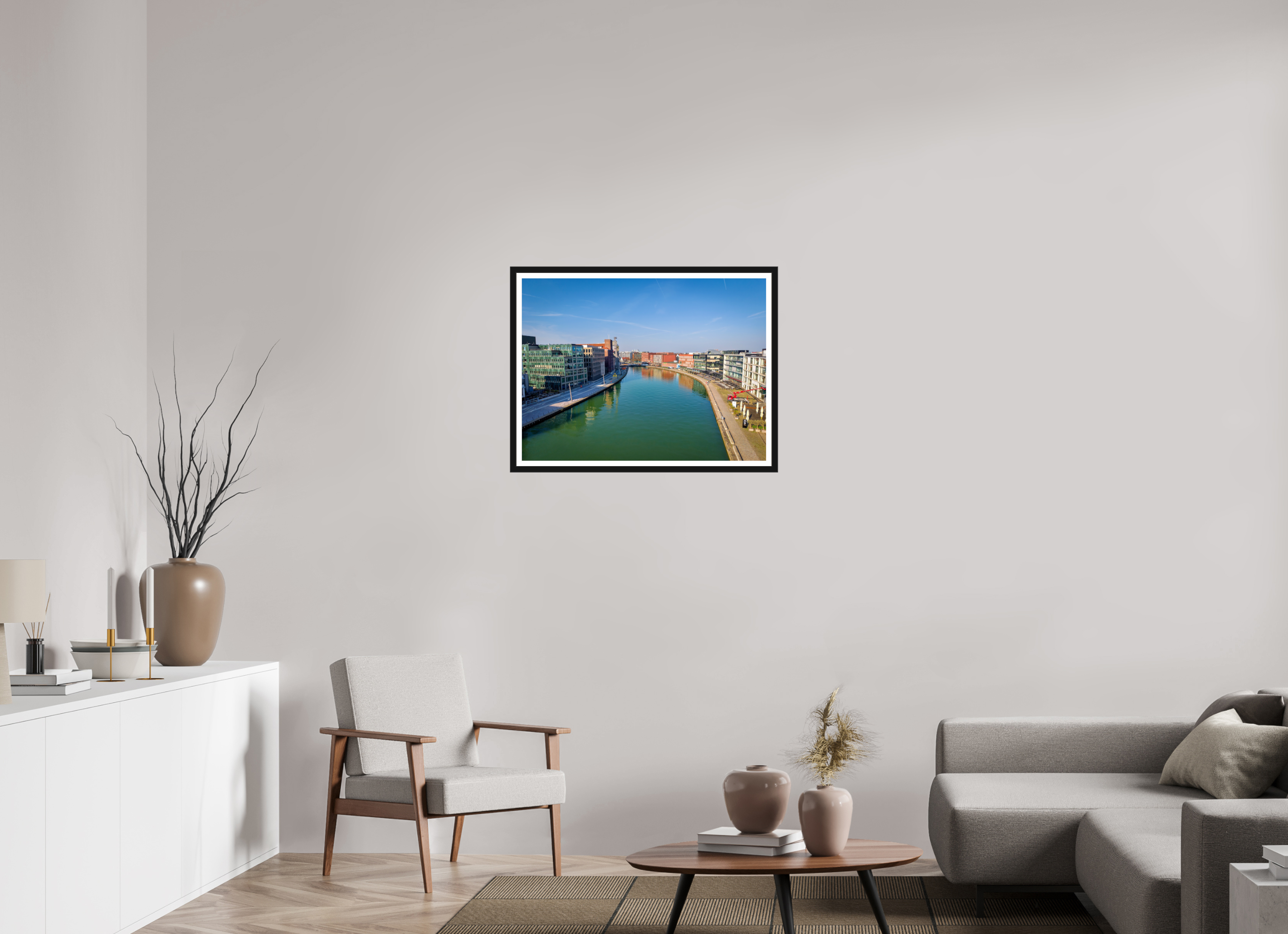 80 x 60 cm, Bern und Rand Münster Hafen – Ruhe zwischen Stahl und Wasser