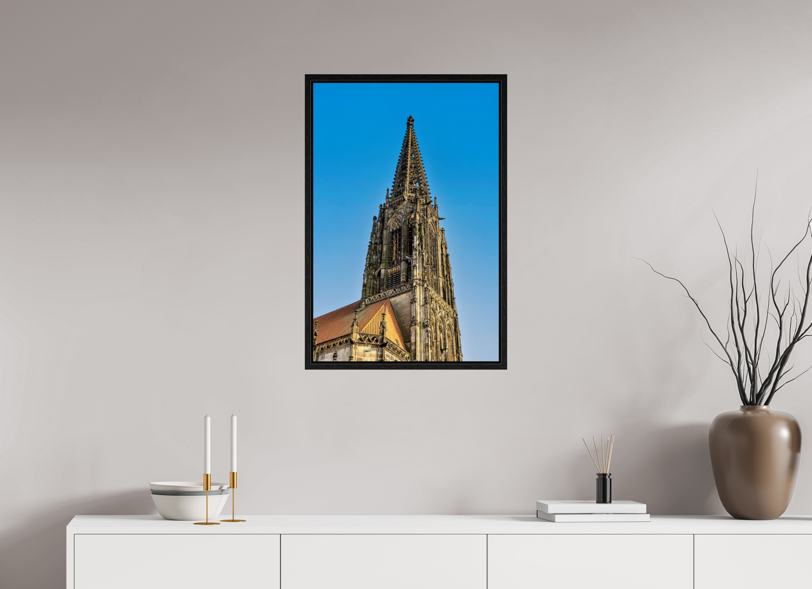 50 x 75 cm, Floater Frame Lamberti Turm