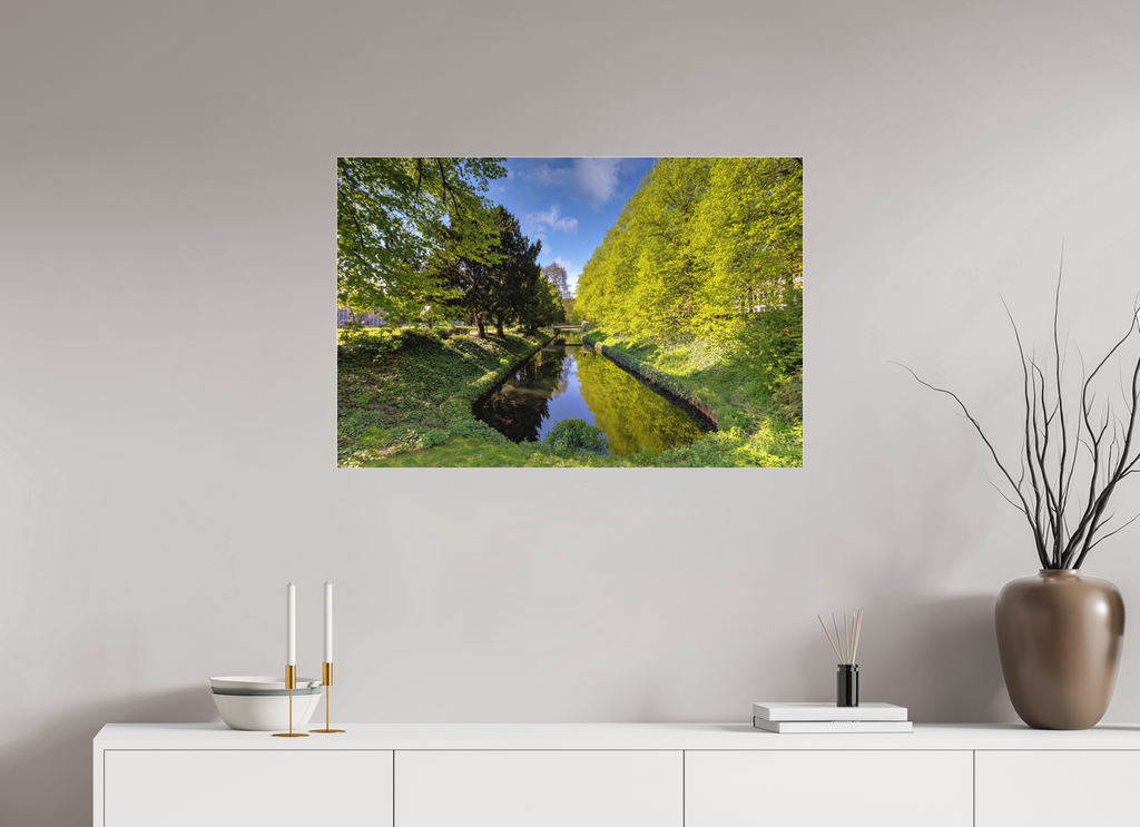 90 x 60 cm, Acrylglas Fine Art Pigmentdruck Wassergraben an der Engelenschanze