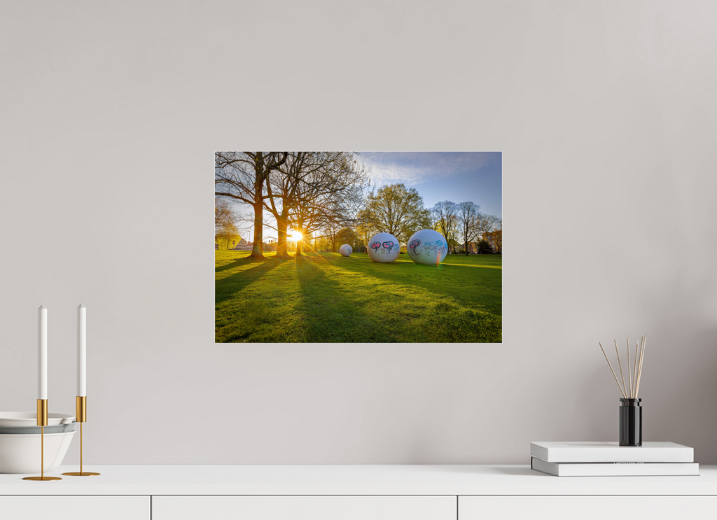 45 x 30 cm, Photo Print Under Acrylic Glass Der Aasee Sonnenaufgang