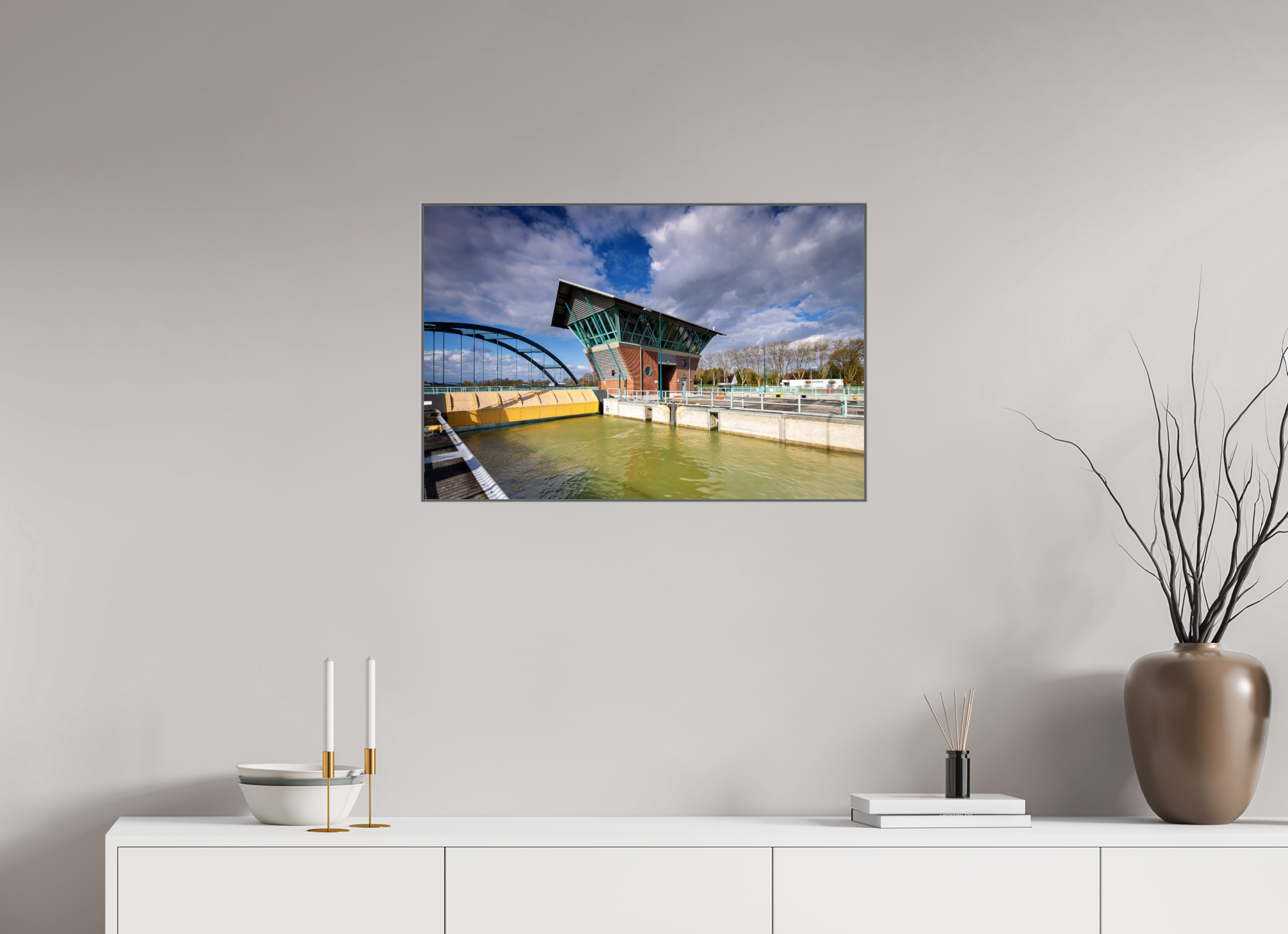 75 x 50 cm, Alurahmen 25mm Die Schleuse - Der Tower
