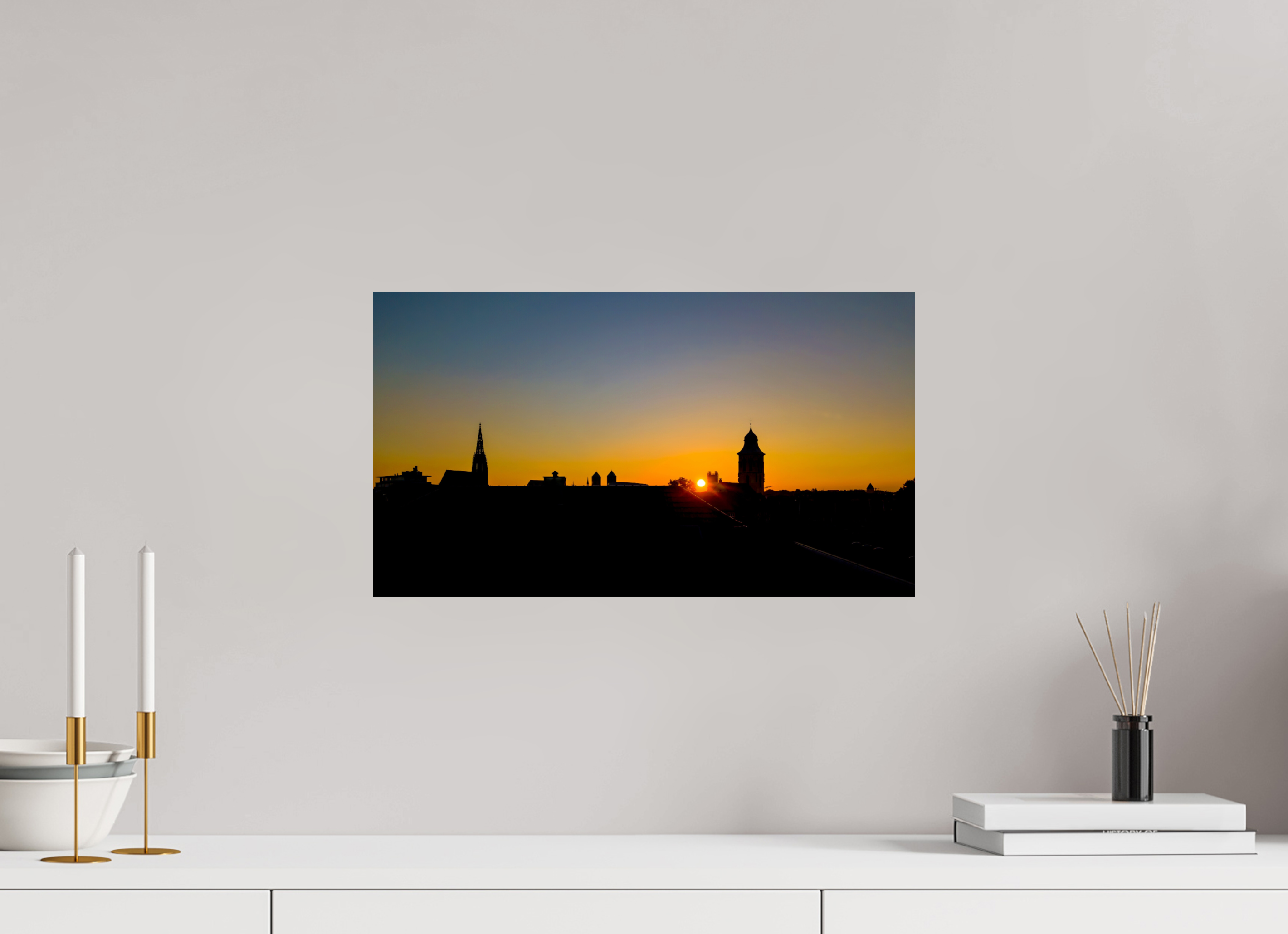 48 x 27 cm, Photo Print On Fuji Crystal DP II Skyline / Sonnenuntergang