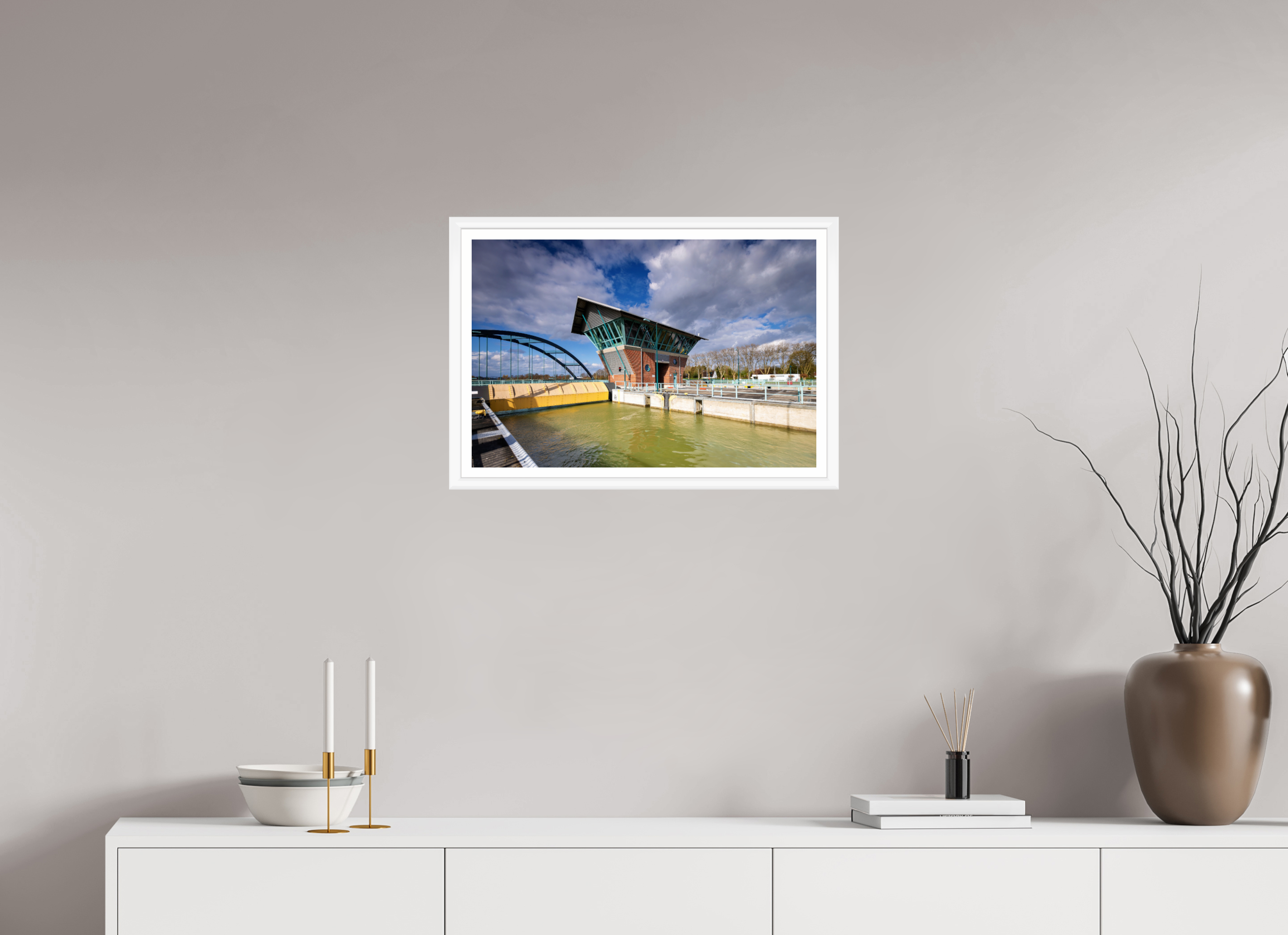 60 x 40 cm, Bern weiß und Rand Die Schleuse - Der Tower