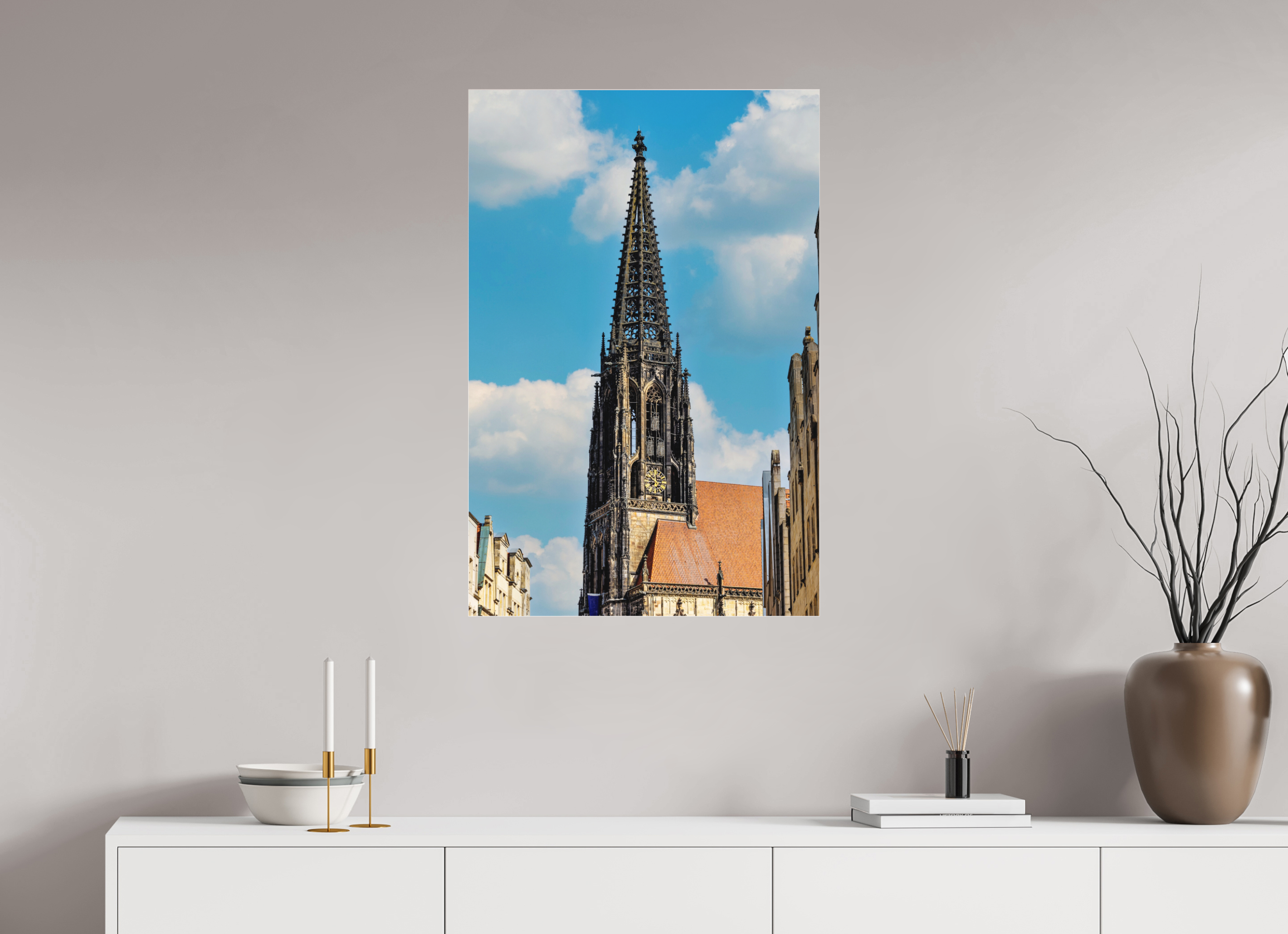 60 x 90 cm, Acrylglas Fine Art Pigmentdruck Lambertikirche - Der Turm
