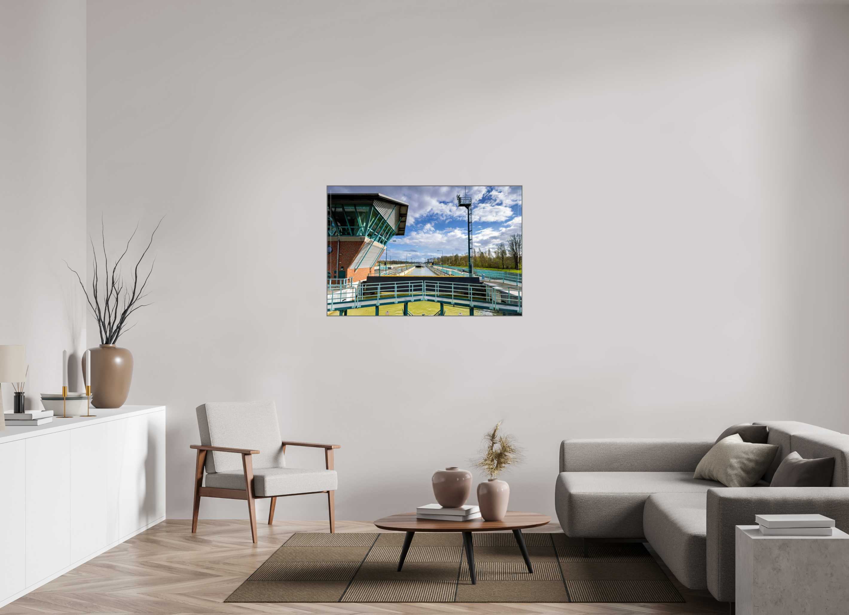 120 x 80 cm, Alurahmen 25mm Die Schleuse - Das Becken