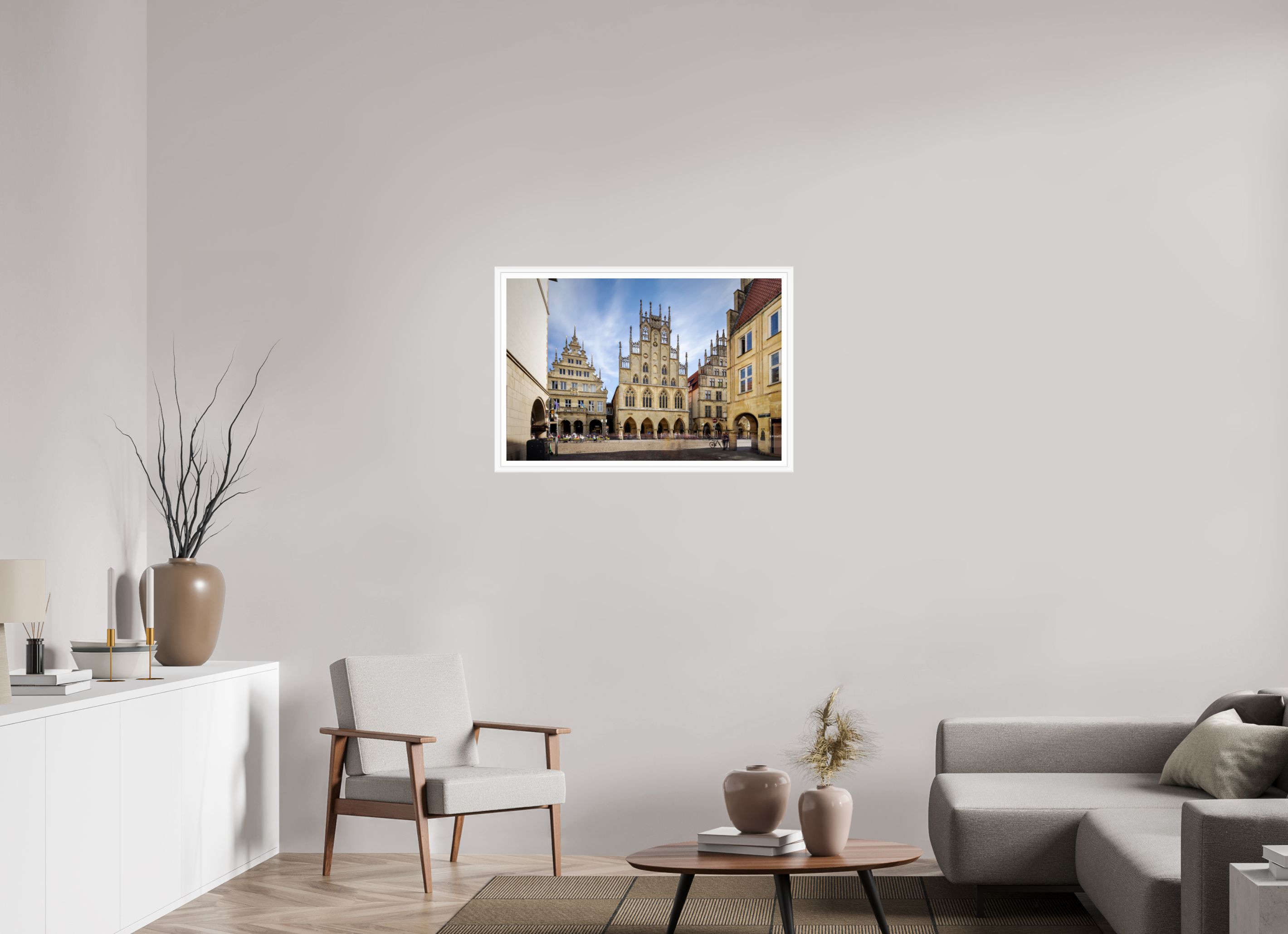 90 x 60 cm, Bern weiß und Rand Das Rathaus