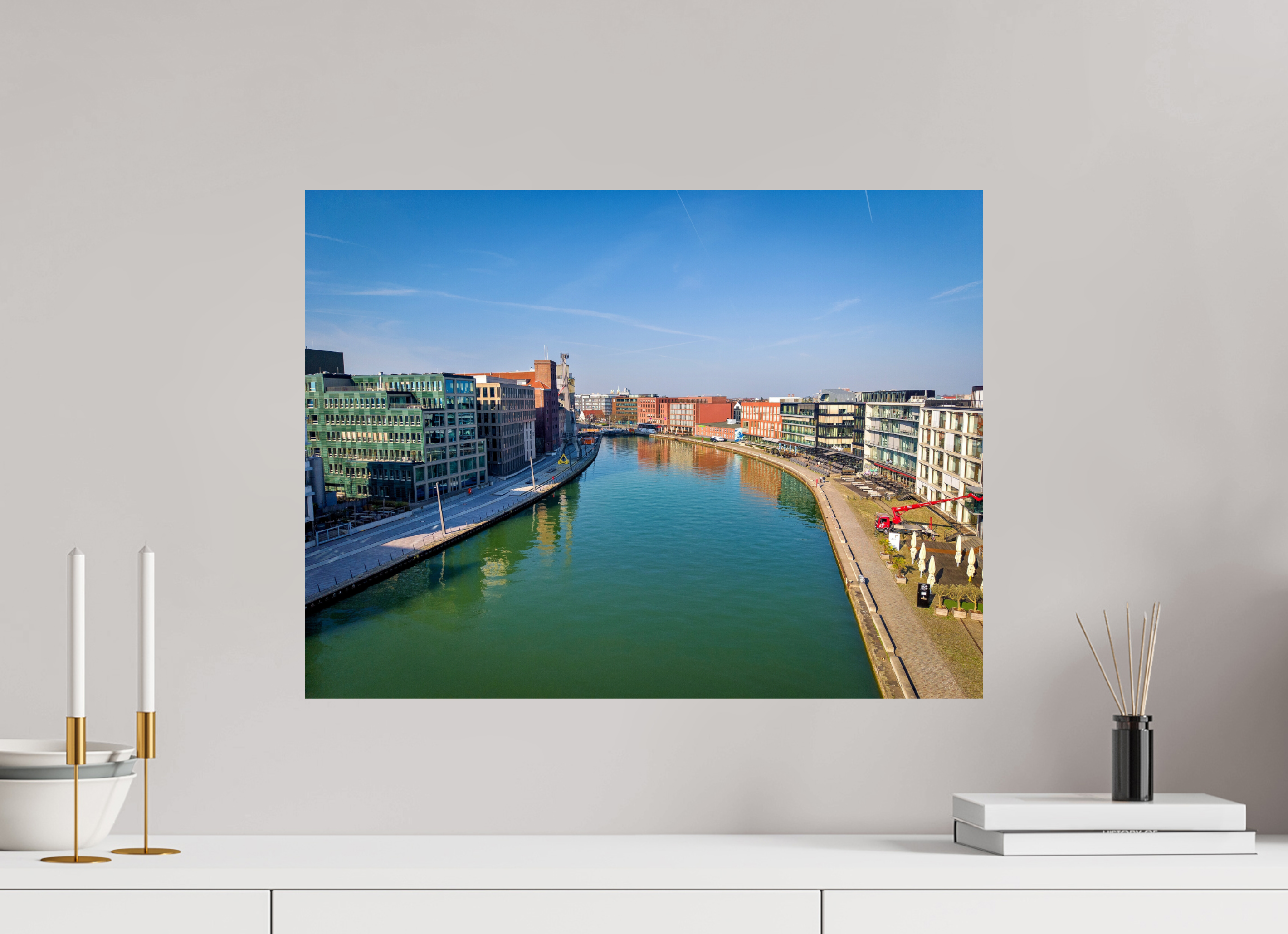60 x 45 cm, Baryta - Fine Art Münster Hafen – Ruhe zwischen Stahl und Wasser