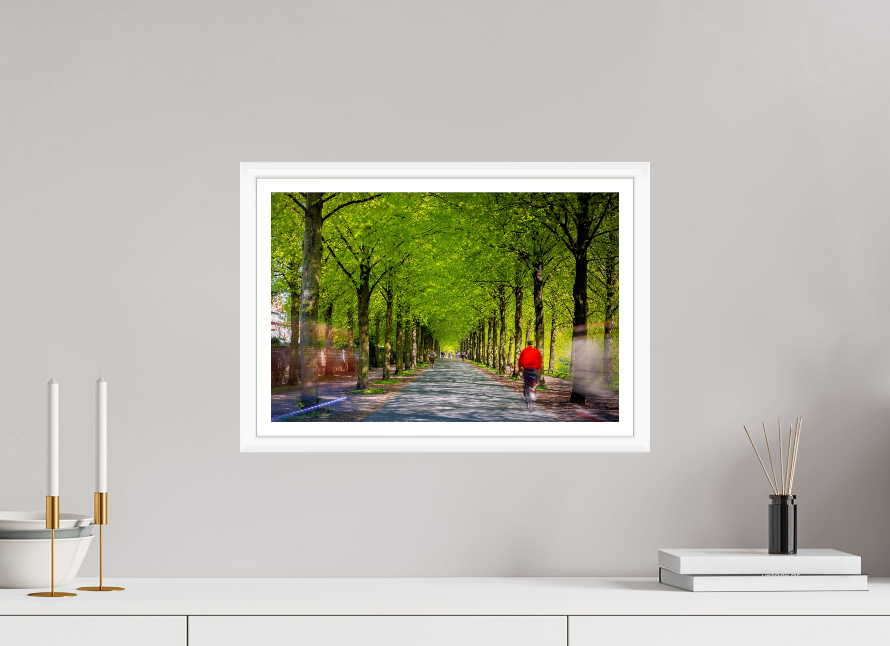 45 x 30 cm, Bern weiß und Rand Belebte Promenade