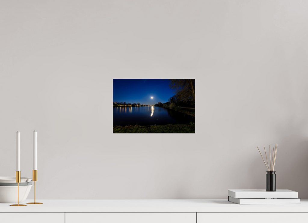 30 x 20 cm, Photo Print Under Acrylic Glass Aasee bei Nacht