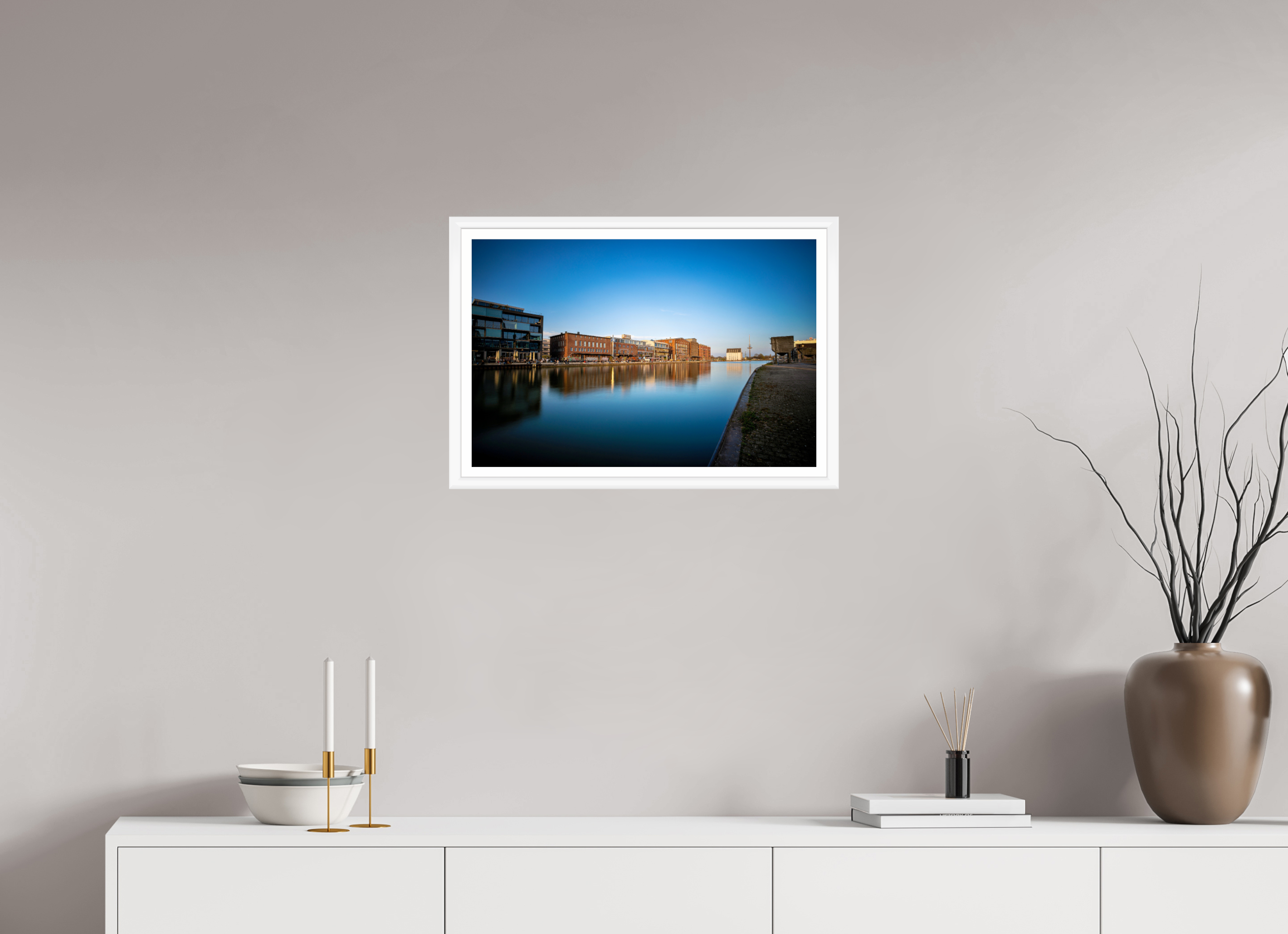 60 x 40 cm, Bern weiß und Rand Der Hafen im Überblick