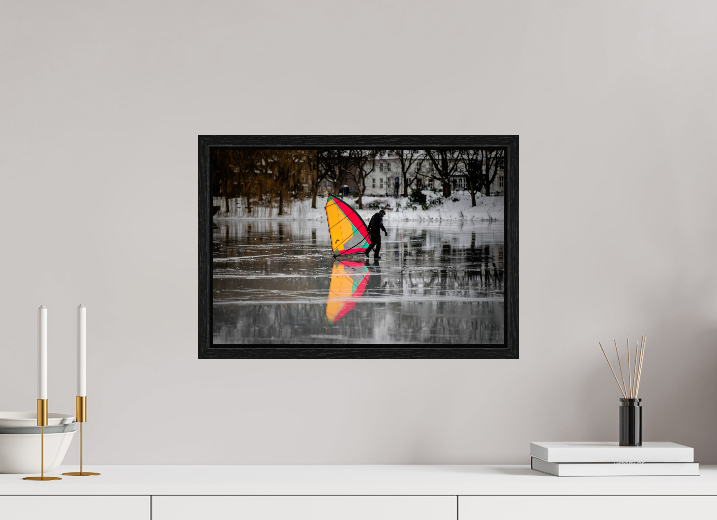 45 x 30 cm, Floater Frame Der Eissegler