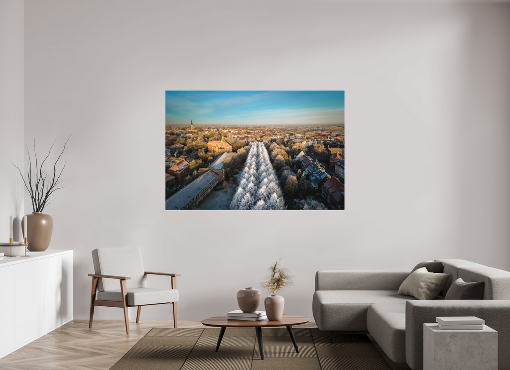 180 x 120 cm, Acrylglas Fine Art Pigmentdruck Promenade im Winter