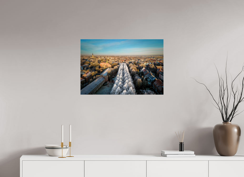 75 x 50 cm, Photo Print Under Acrylic Glass Promenade im Winter