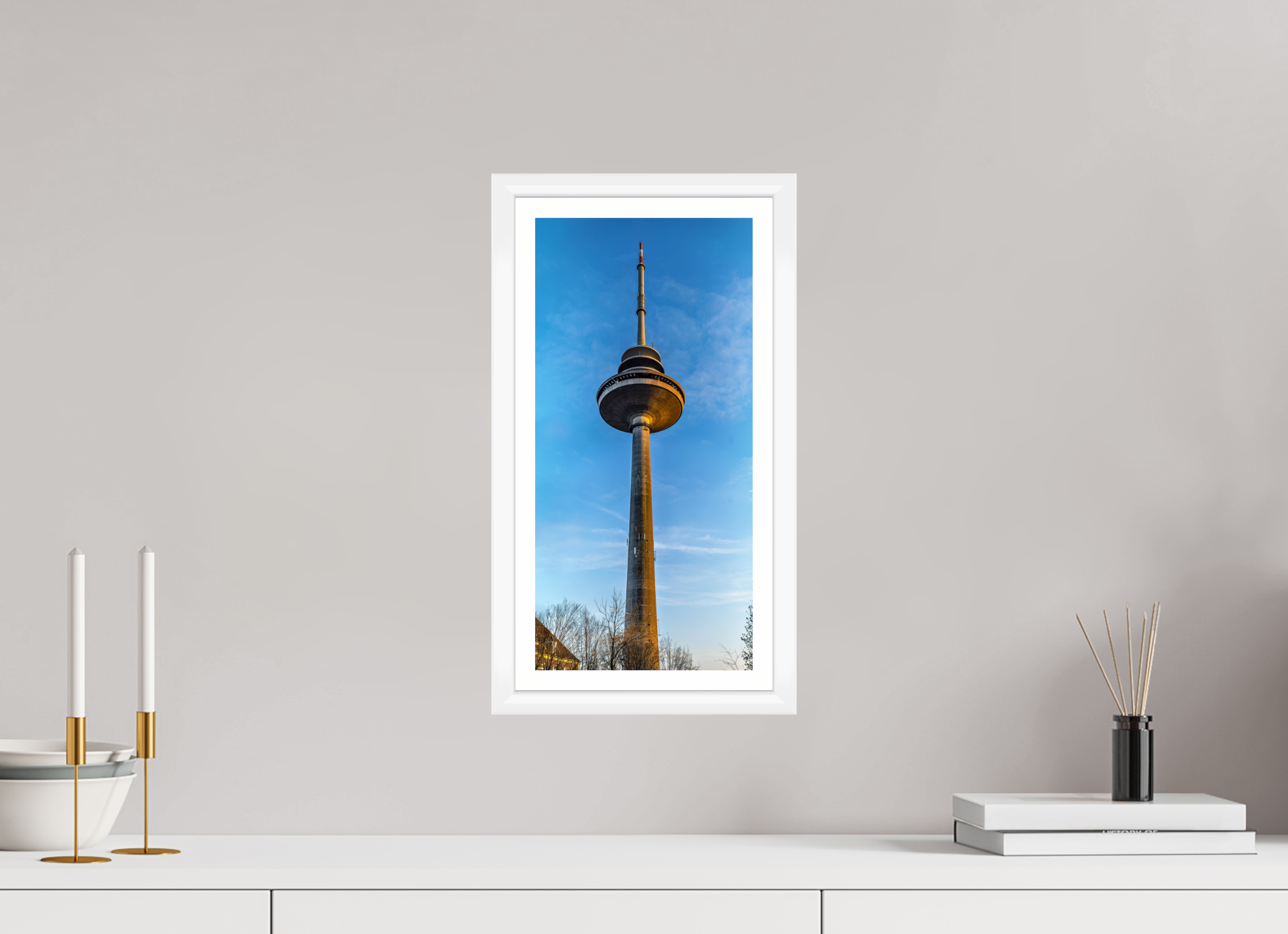 20 x 40,5 cm, Bern weiß und Rand Der Fernsehturm - ganz