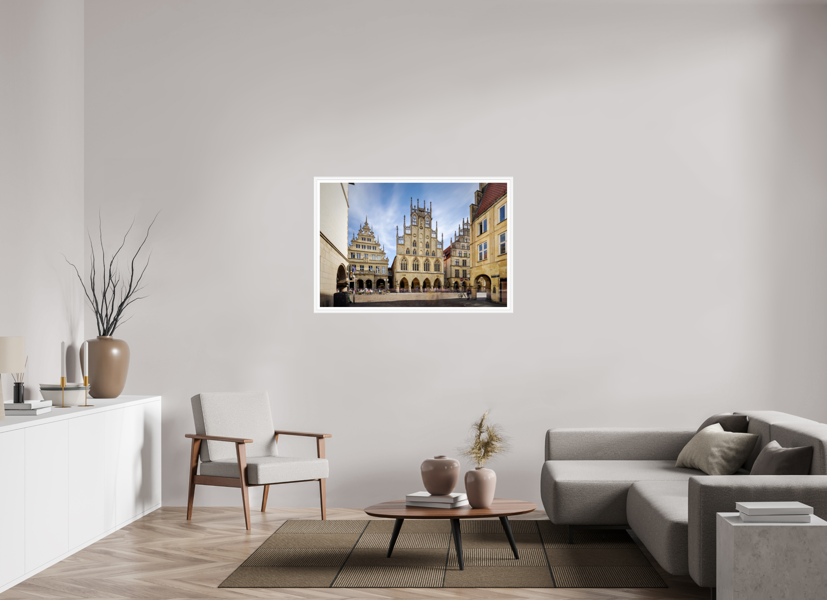 120 x 80 cm, Bern weiß und Rand Das Rathaus