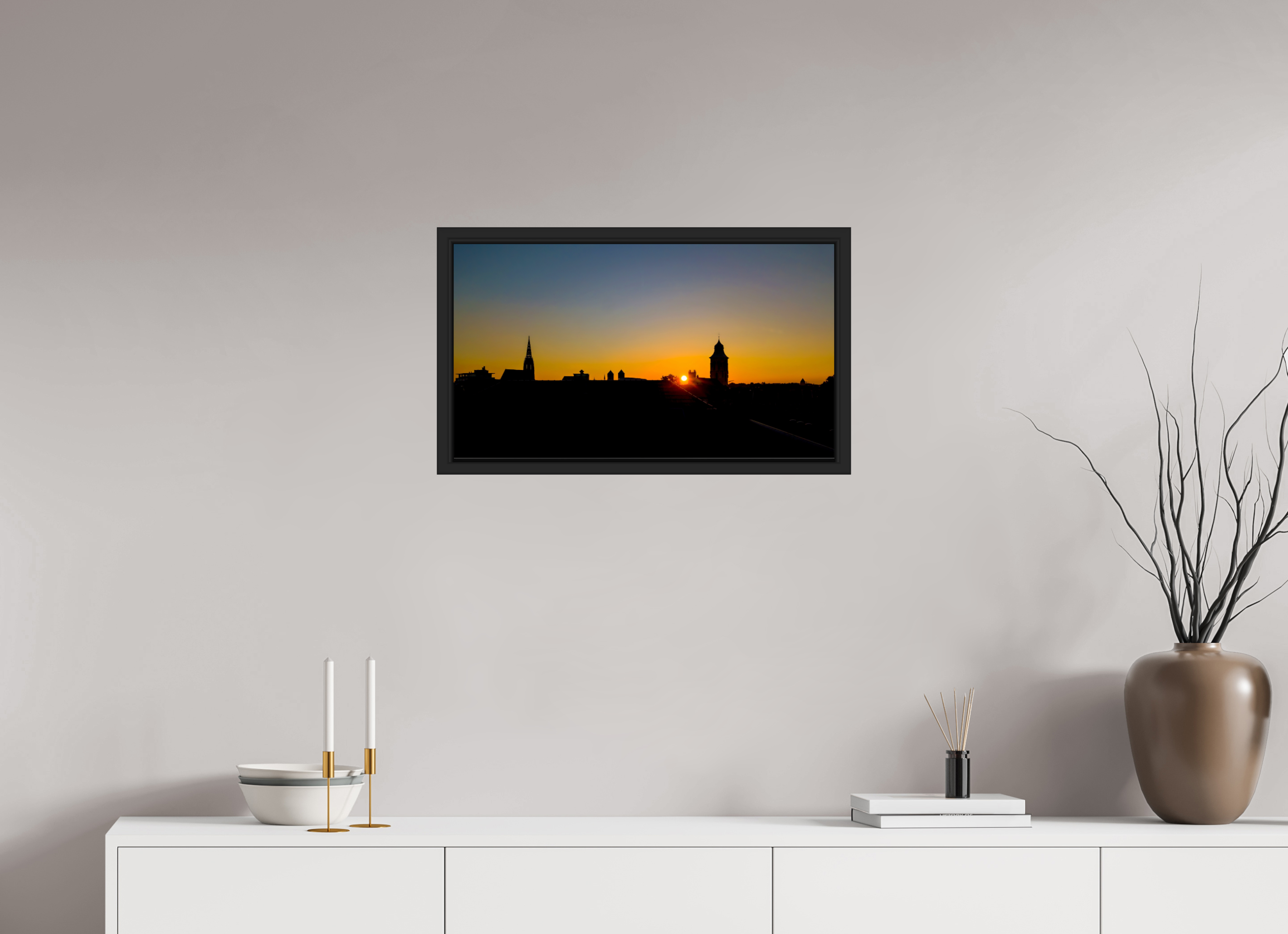 64 x 36 cm, Tokyo 20mm Schattenfuge 4mm Skyline / Sonnenuntergang